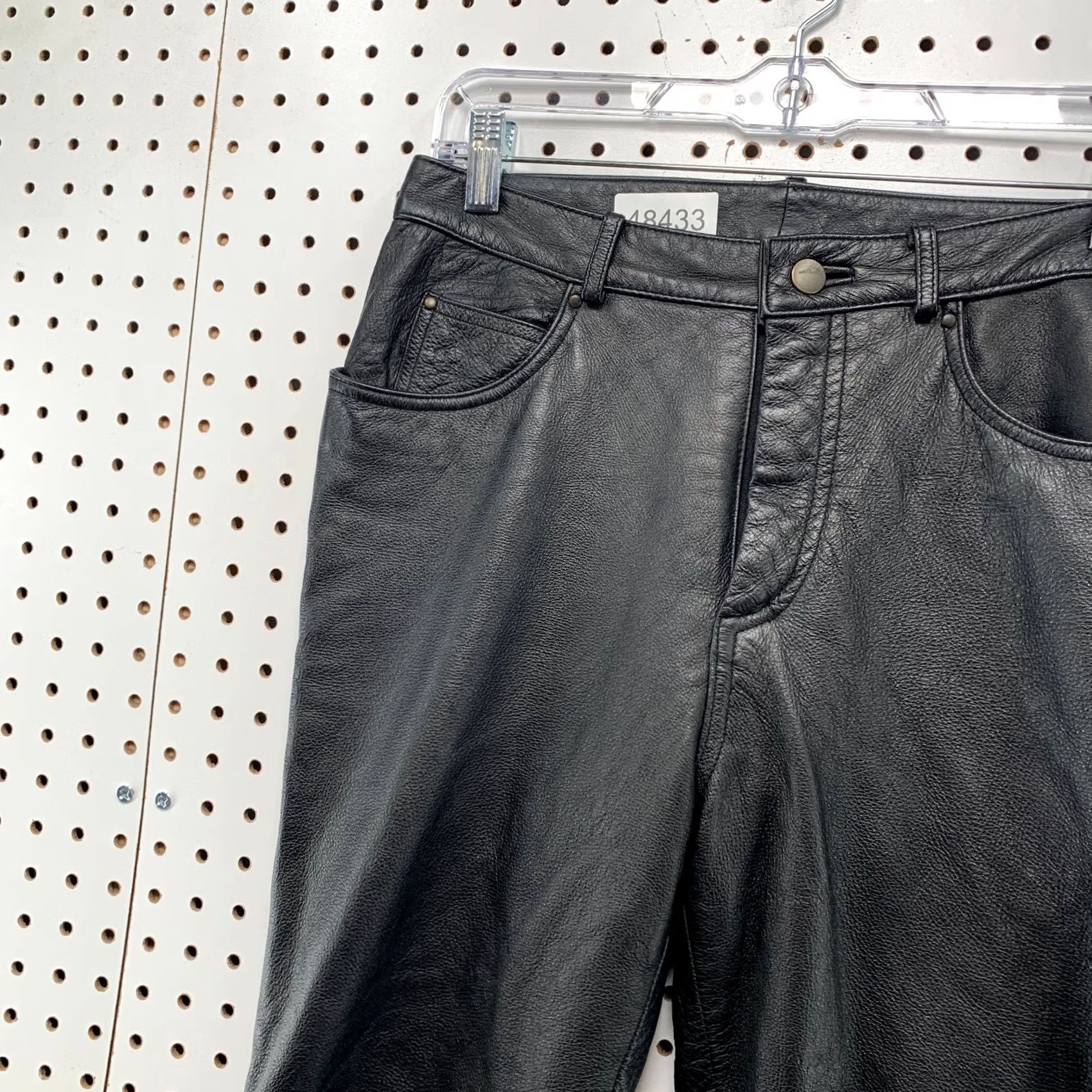 Vintage VINTAGE Colebrook Col Leather Pants Womens Size 6 Black Straight Fit 29x30 High Rise Size 28" / US 6 / IT 42 - 6 Thumbnail