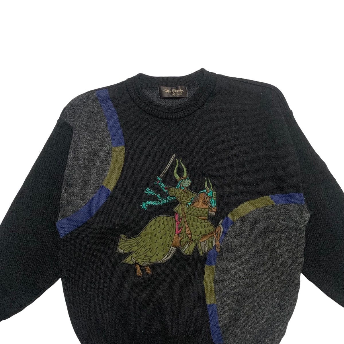 Japanese Brand More Graphy Warrior Knitwear Sweater Size US S / EU 44-46 / 1 - 4 Thumbnail