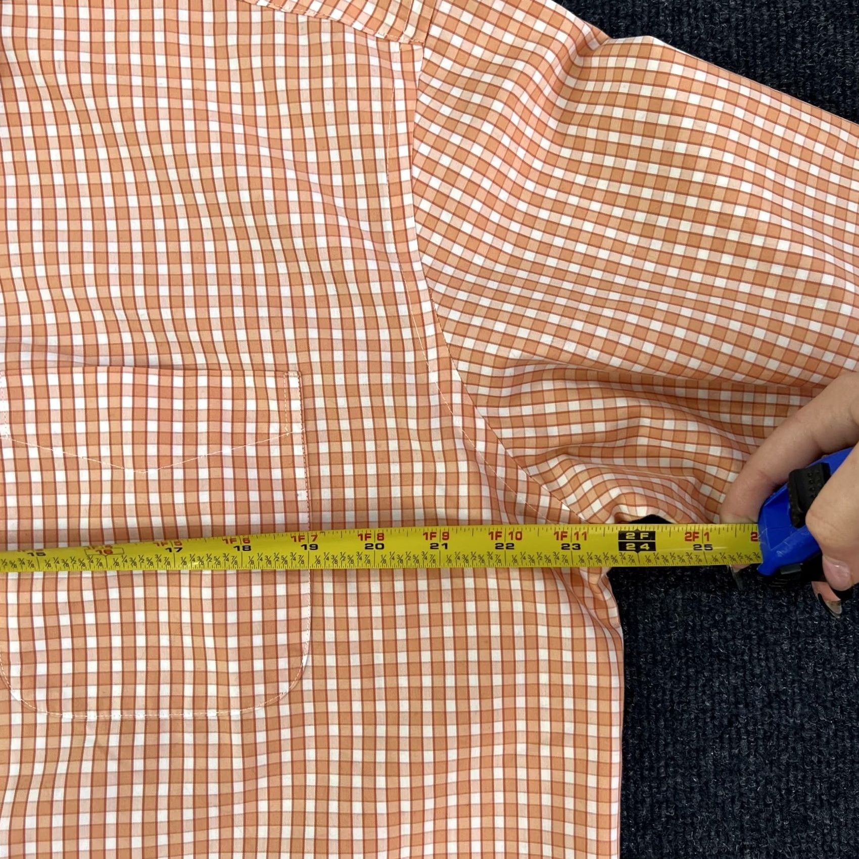 Vintage L.L.Bean Shirt Mens Large Orange Check Wrinkle Resistant Button Front Cotton Size US L / EU 52-54 / 3 - 5 Thumbnail