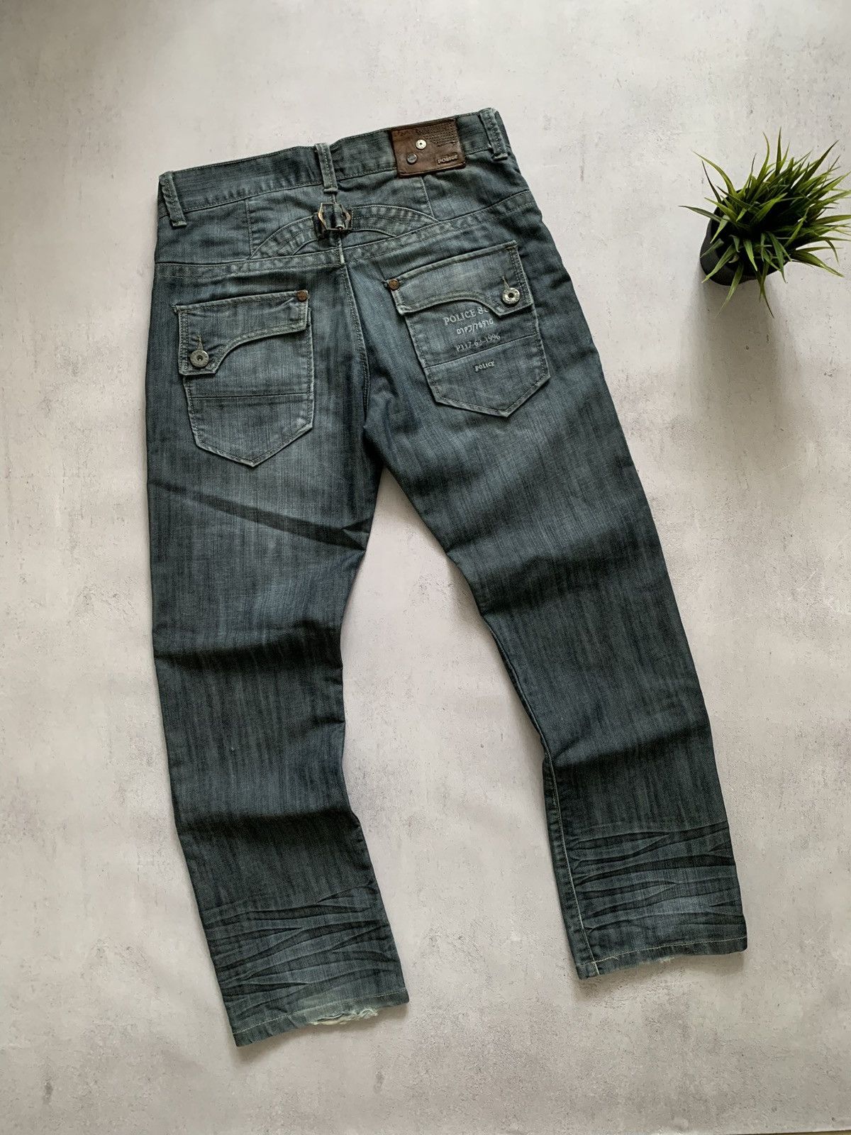 Japanese Brand 883 Police Jeans Dirty Baggy Denim Pants Distressed Crazy Size US 32 / EU 48 - 8 Thumbnail