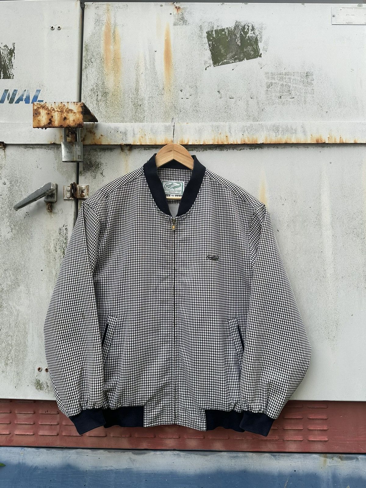 Vintage 👹Vintage Crocodile Classic Plaid Blue Bomber Jacket Size US L / EU 52-54 / 3 - 3 Thumbnail