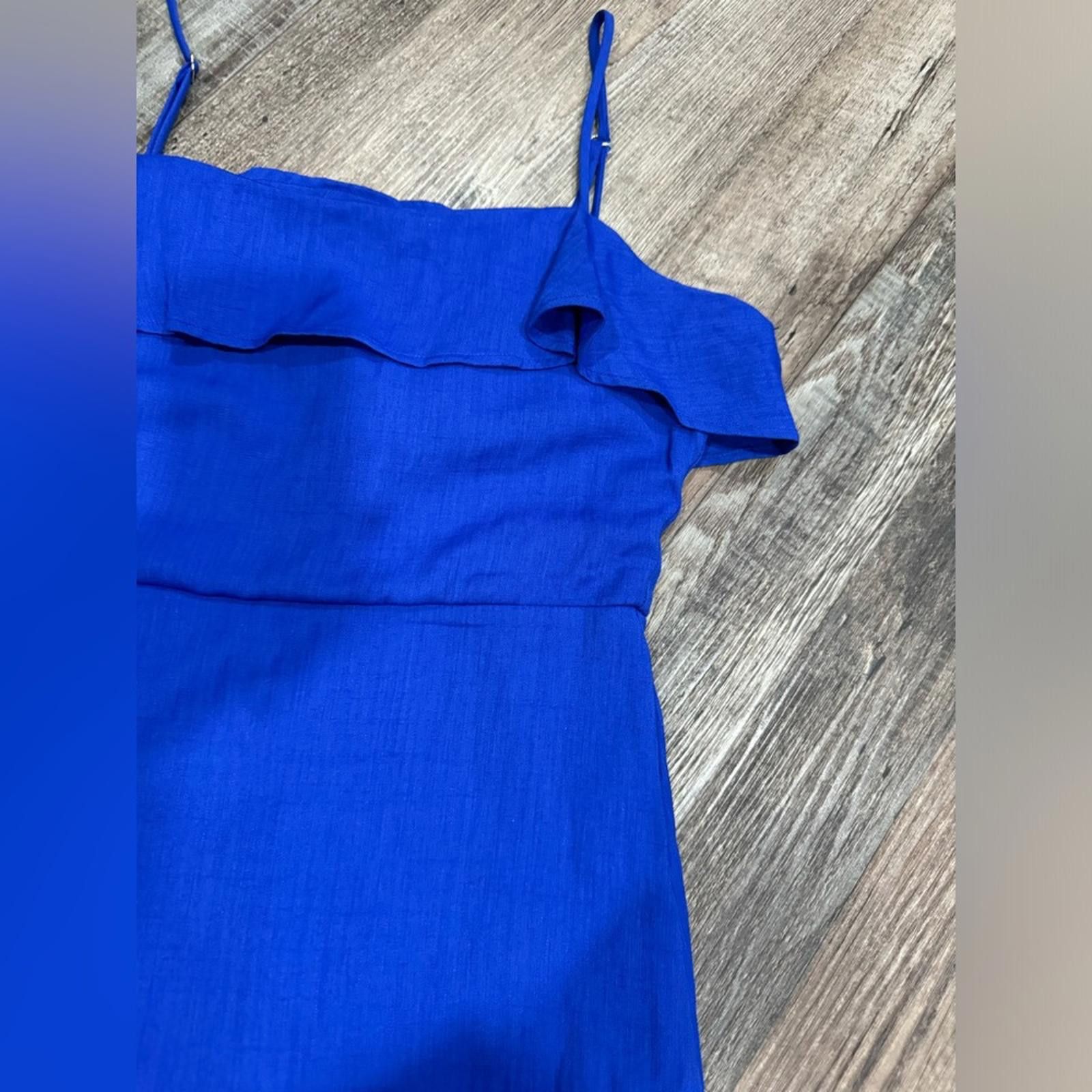 Designer Altar’d State Blue Sleeveless Ruffle Short Mini Dress Size S Size S / US 4 / IT 40 - 4 Thumbnail
