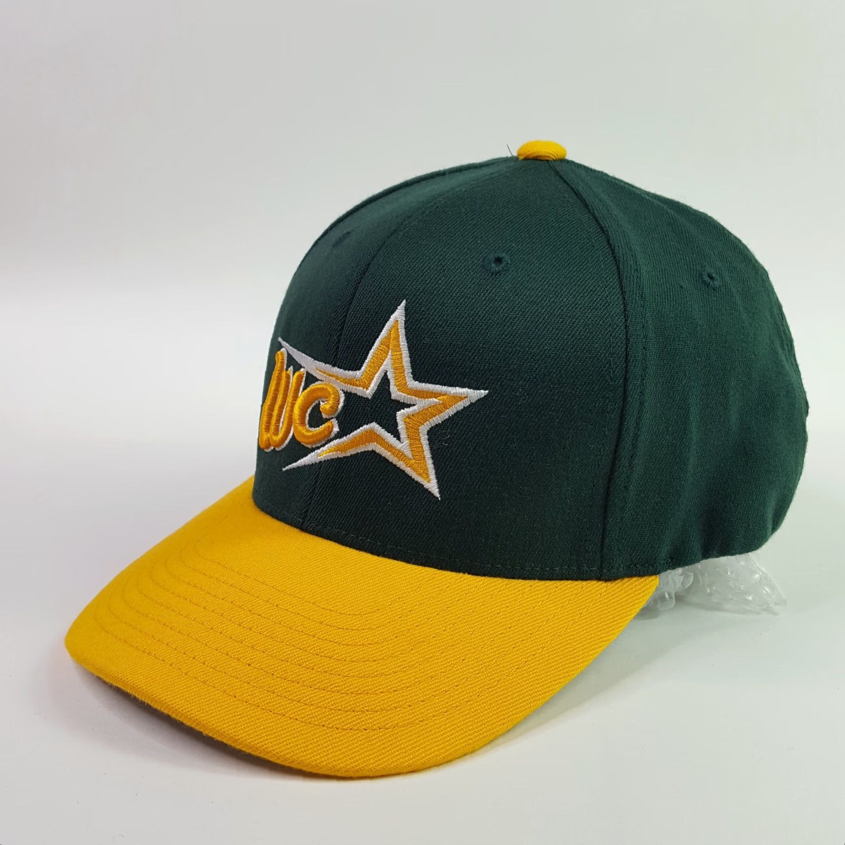 Vintage VINTAGE Houston Astros WC Logo Wool Blend Stretch Fitted Hat Baseball Cap Green Wool Athletic Cap Mens Adjustable Cap Size ONE SIZE - 3 Thumbnail