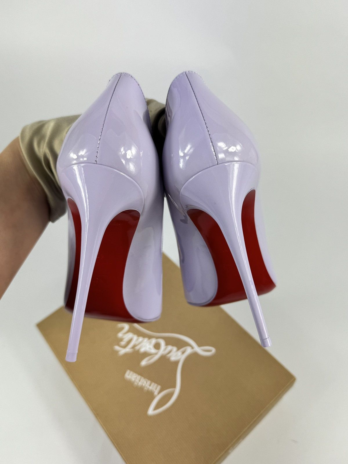 Christian Louboutin HOT CHICK 100 PATENT LILAC PUMPS Size US 10 / IT 40 - 9 Thumbnail