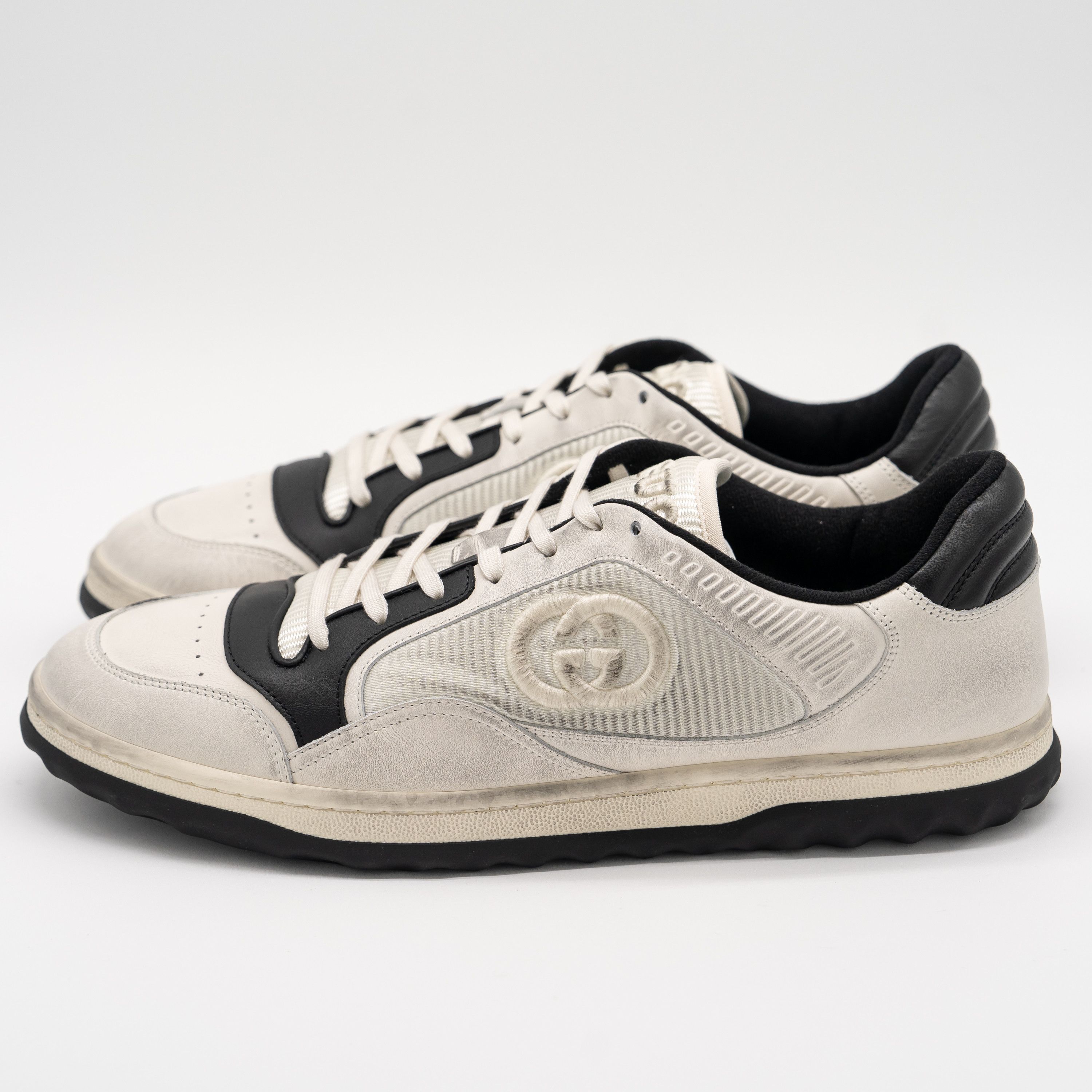 Gucci Gucci MAC80 Sneakers Off White Black GG Leather Size US 13 / EU 46 - 4 Thumbnail