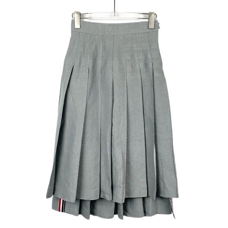 Thom Browne Thom Browne Gray Wool Pleated Skirt Size 38 - dmc Size US 38 / EU 54 - 1 Thumbnail