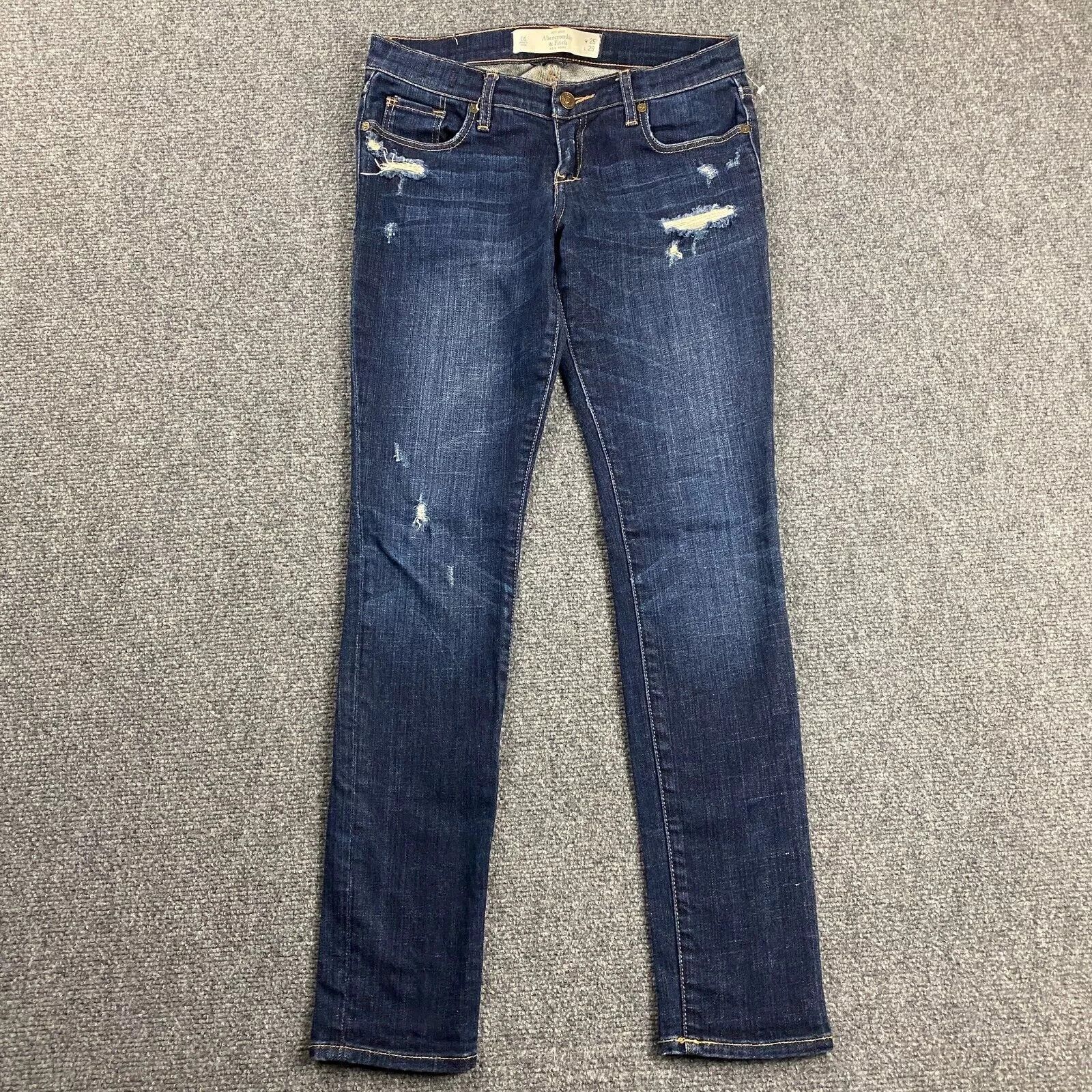 Abercrombie & Fitch Abercrombie & Fitch Jeans Women's 0S Brett Dark Wash 25x29 Size 25" / US 0 / IT 36 - 1 Thumbnail