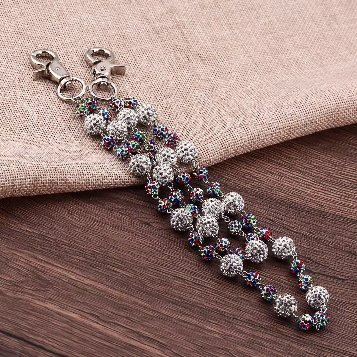 Jewelry Colorful Beaded Chain Keychain / Bag Strap Size ONE SIZE - 3 Thumbnail