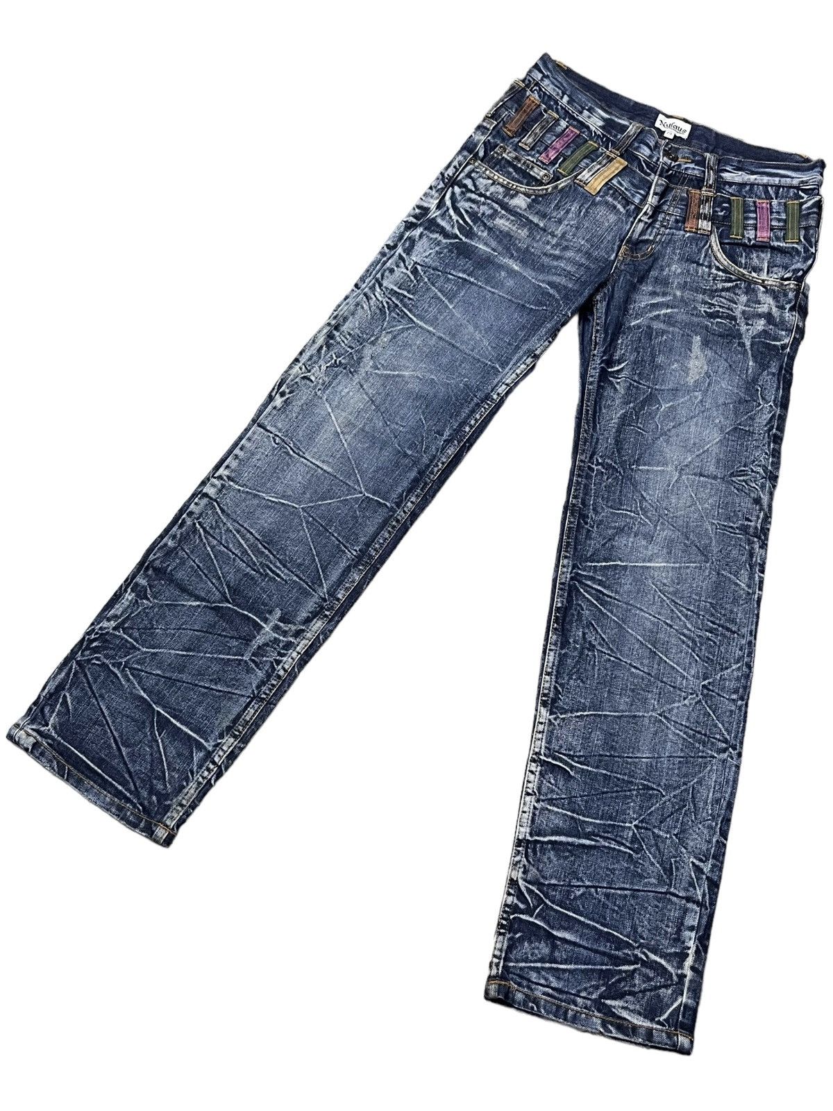 If Six Was Nine PUNK SICK💥NYLAUS Acid Wash Double Waist Distressed Denim 🔥 Size US 30 / EU 46 - 6 Thumbnail