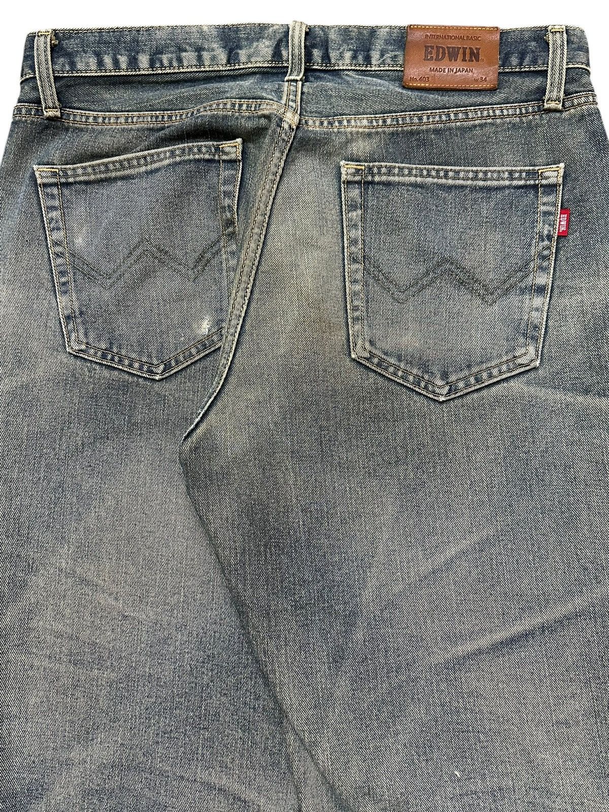 Edwin Vintage Japan Edwin 403 Blue Faded Clawmark Wash Style Jeans Size US 34 / EU 50 - 6 Thumbnail