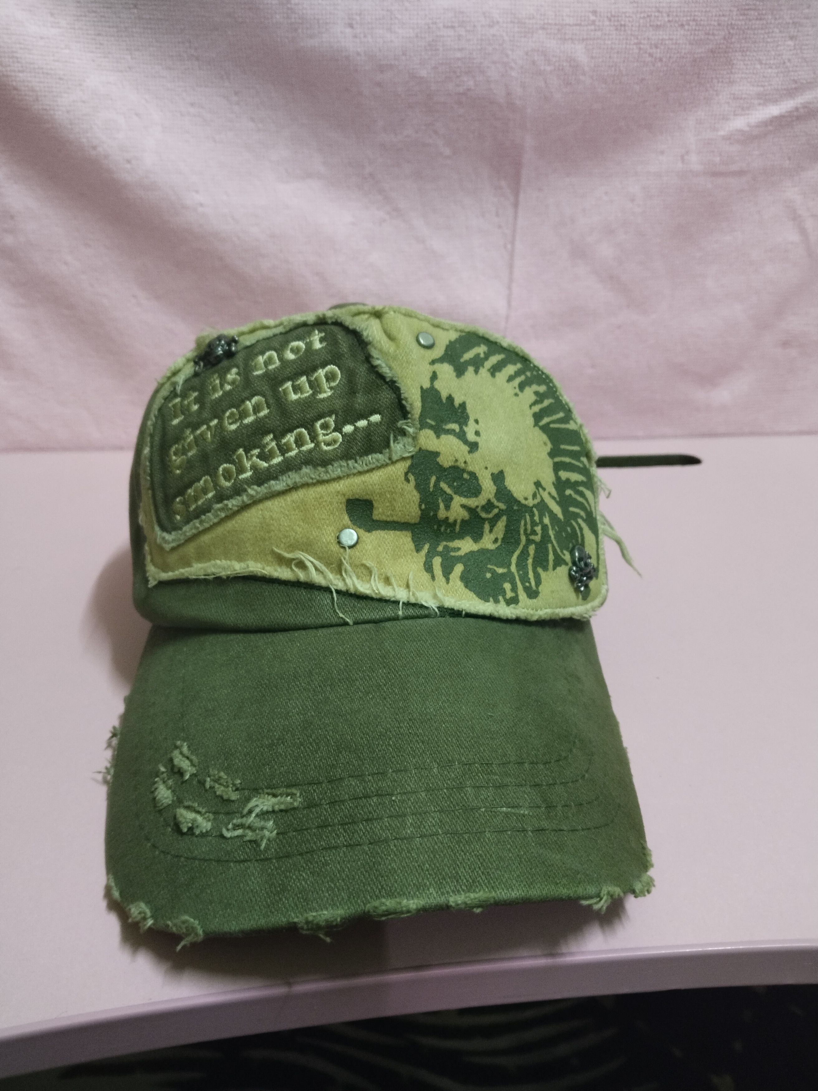 Japanese Brand RARE DISTRESSED APACHE IT IS NOT GIVEN UP SMOKING HAT Size ONE SIZE - 1 Thumbnail