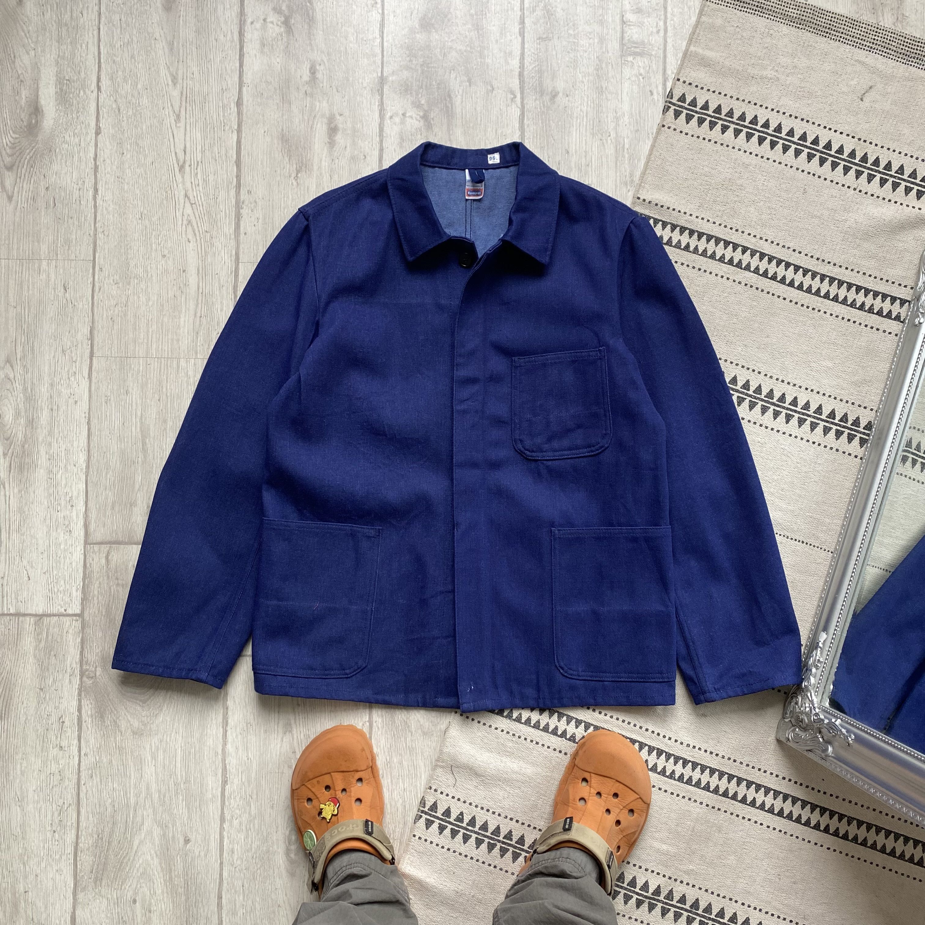 Le Laboureur Vintage 70-80 Heavy Denim Sanfor French Chore jacket Size US M / EU 48-50 / 2 - 5 Thumbnail