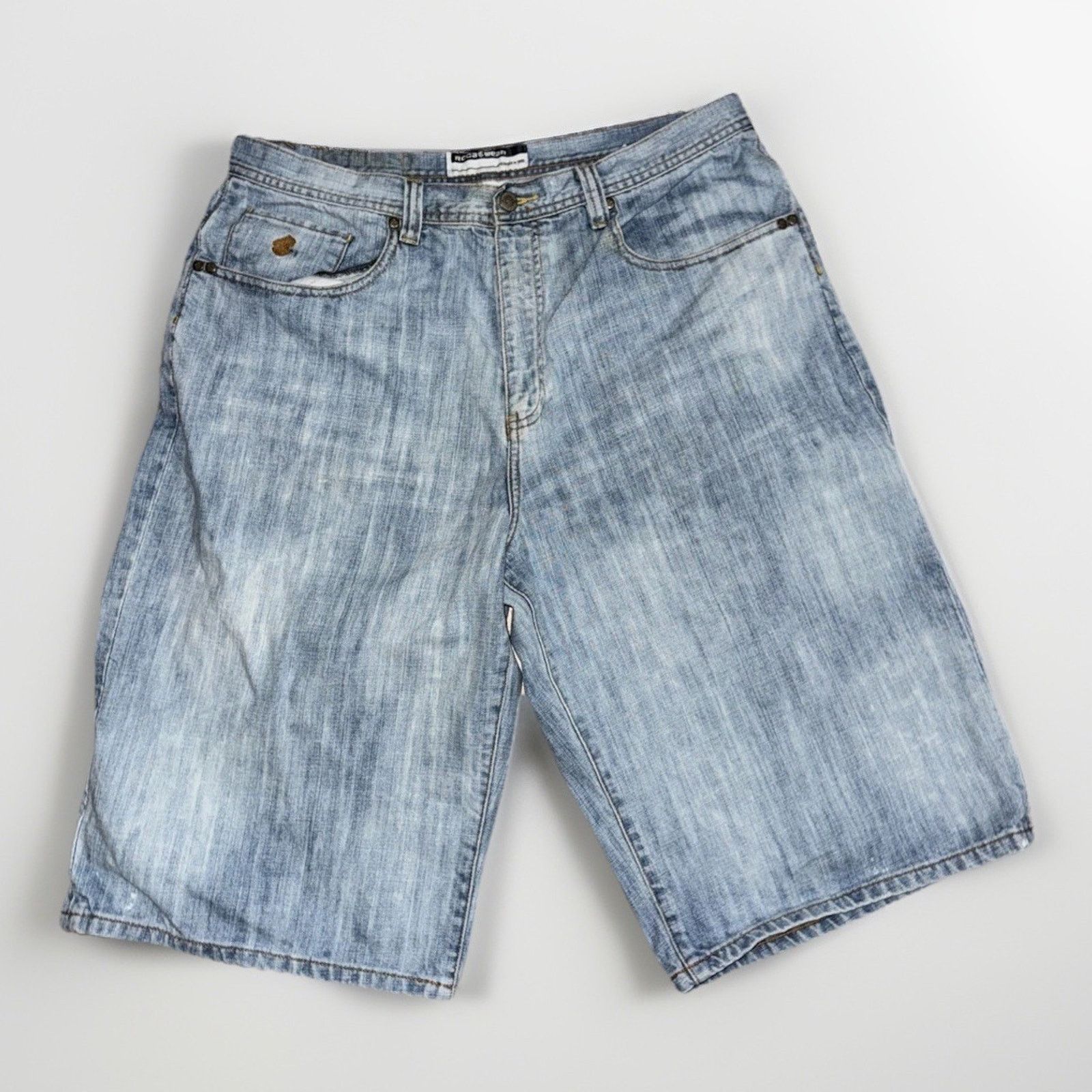 Rocawear × Vintage Rocawear Baggy Denim Shorts Y2K Hip Hop Jean Shorts 35 Size US 35 - 1 Thumbnail