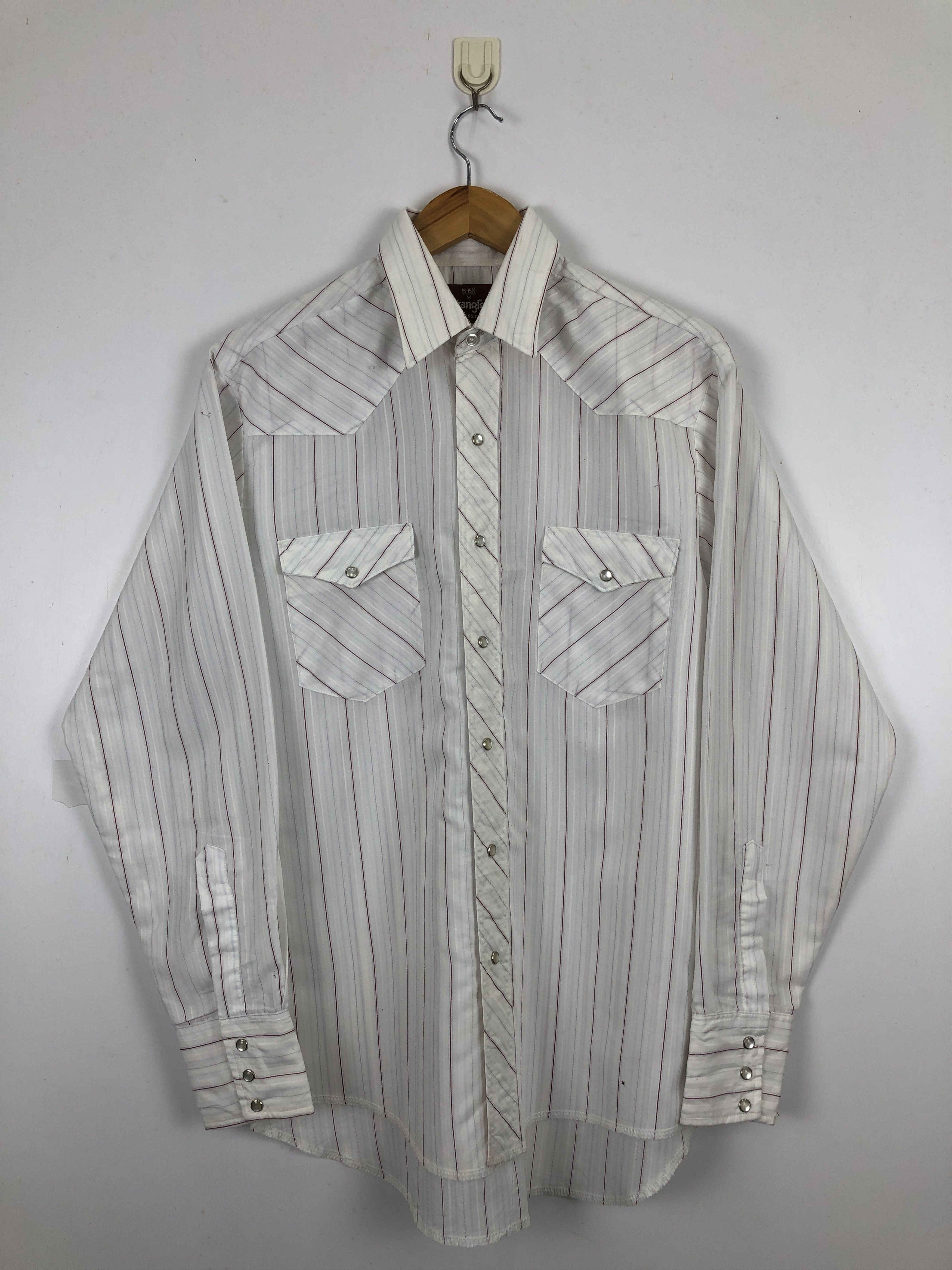 Vintage × Wrangler Vintage 80s Wrangler Stripes Western Cowboy Shirt TA0460 Size US M / EU 48-50 / 2 - 1 Thumbnail