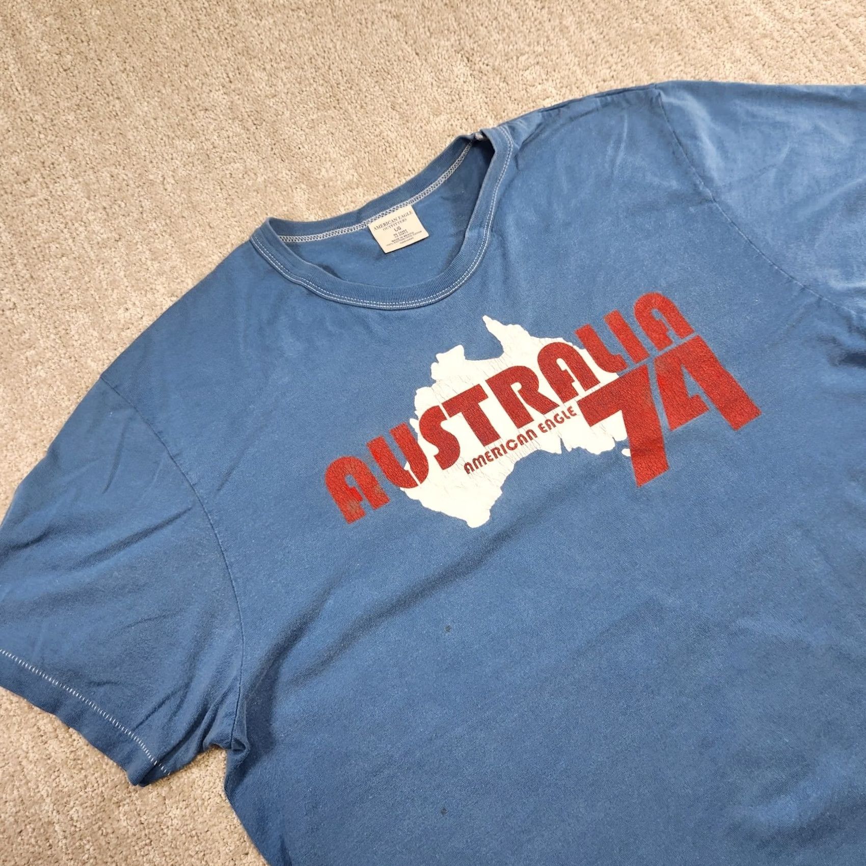 American Eagle Outfitters VINTAGE American Eagle Shirt Men L Blue 90s Single Stitch Y2K Australia Cotton Short Sleeve Crew Neck Mens Size US L / EU 52-54 / 3 - 2 Thumbnail