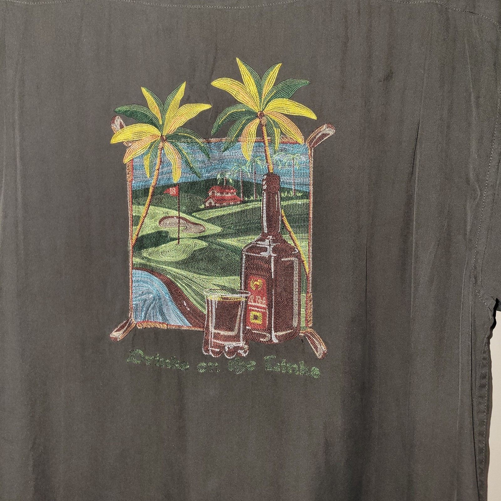 & Other Stories LUAU Men's Shirt Black XL 100% Silk Palm Tree Limited Size US XL / EU 56 / 4 - 9 Thumbnail