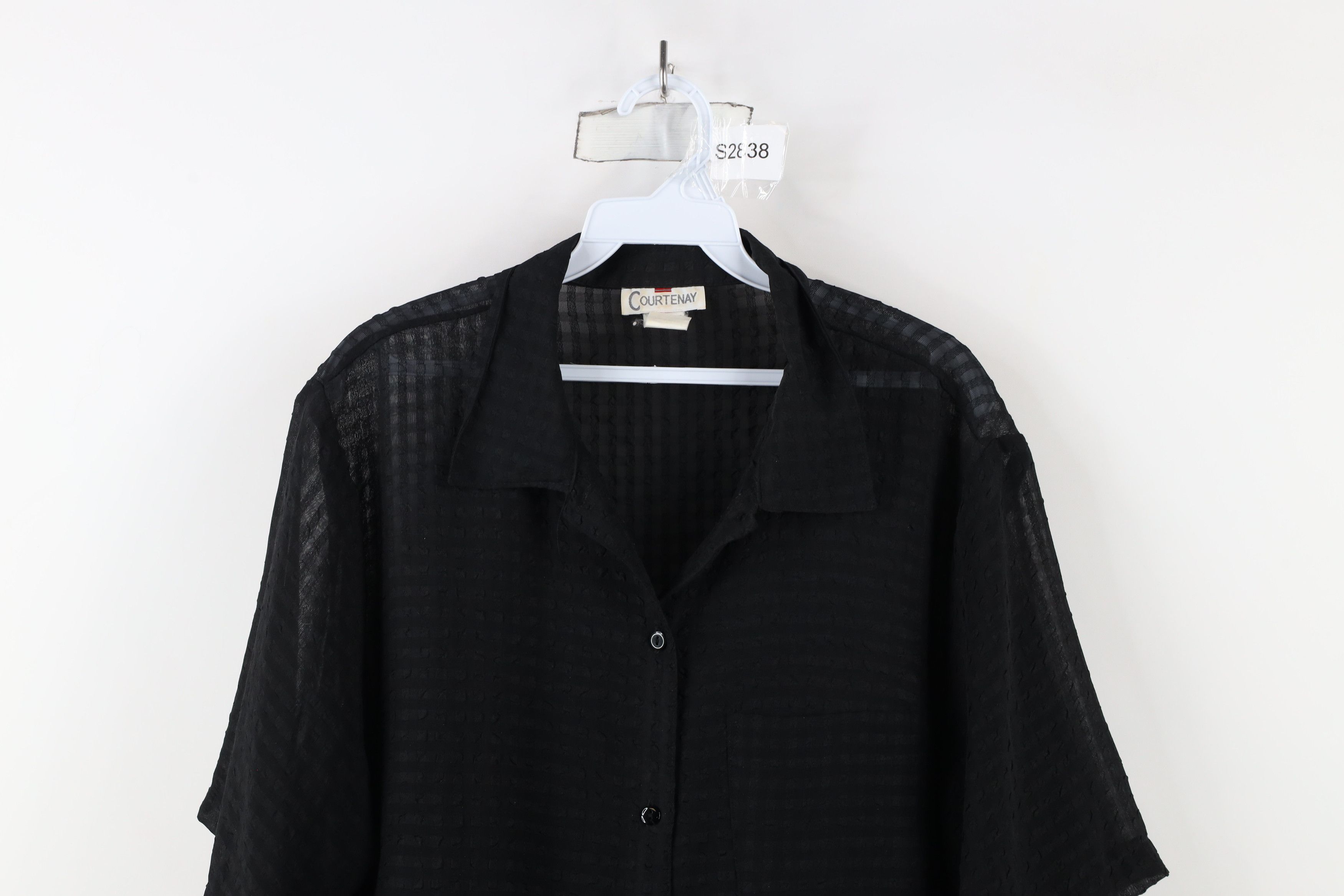 Vintage Vintage 90s Streetwear Camp Collar Button Shirt Black Size XXL / US 16-18 / IT 52-54 - 2 Thumbnail