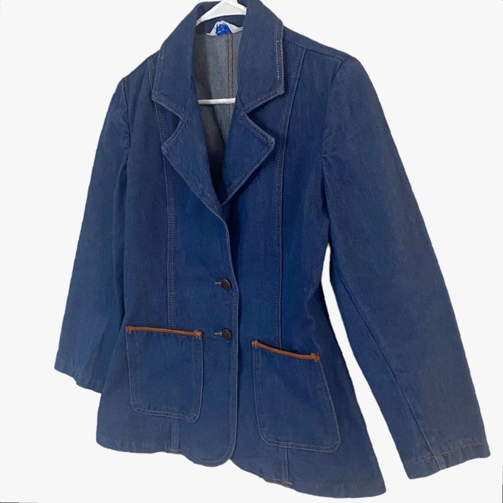 Sears VINTAGE Sears Fashion Denim Jacket Womens Size 10P Petite Blue Jean Blazer Pockets Size 32" / US 10 / IT 46 - 2 Thumbnail