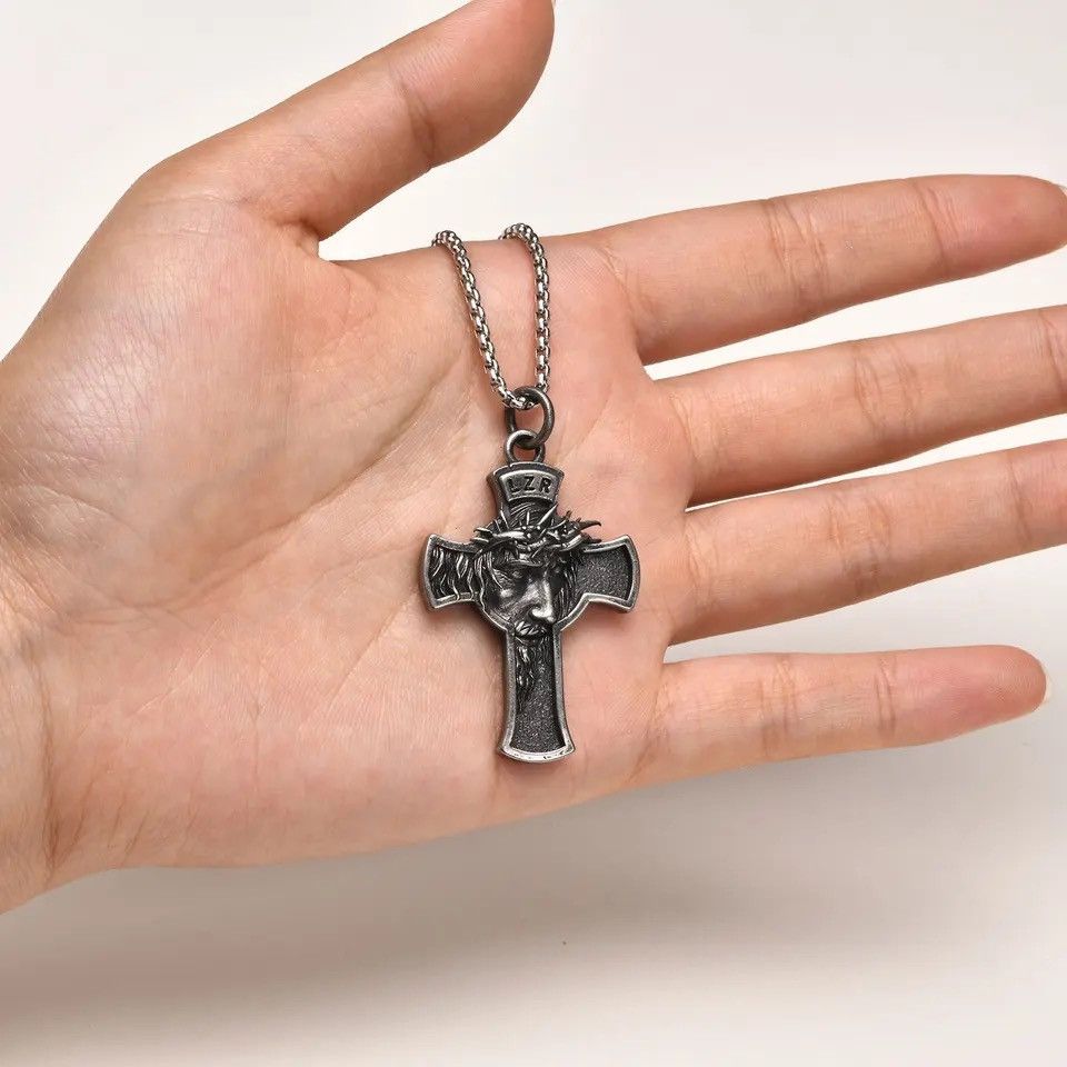 Jewelry Vintage Jesus Head Cross Necklaces Size ONE SIZE - 6 Thumbnail