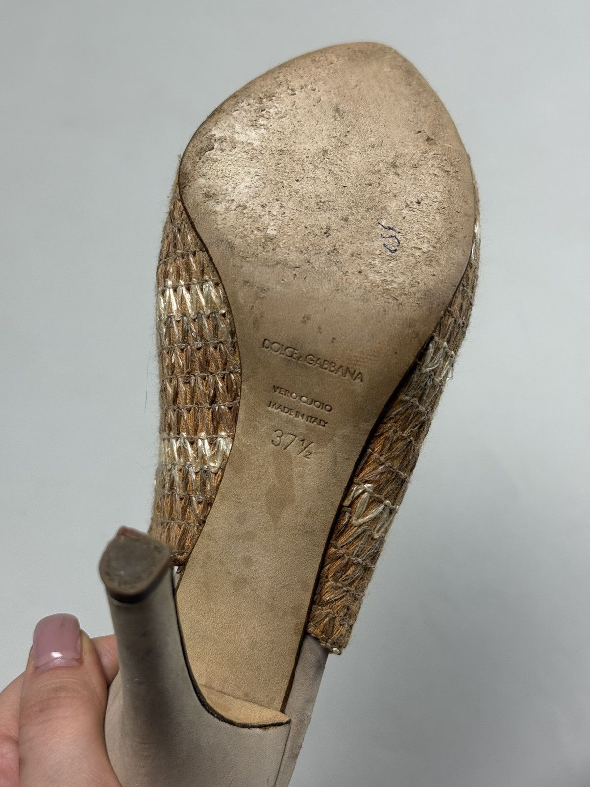Dolce & Gabbana Dolce & Gabbana Raffia Sling Back Heels Pumps Size 37.5 Size US 7.5 / IT 37.5 - 20 Thumbnail