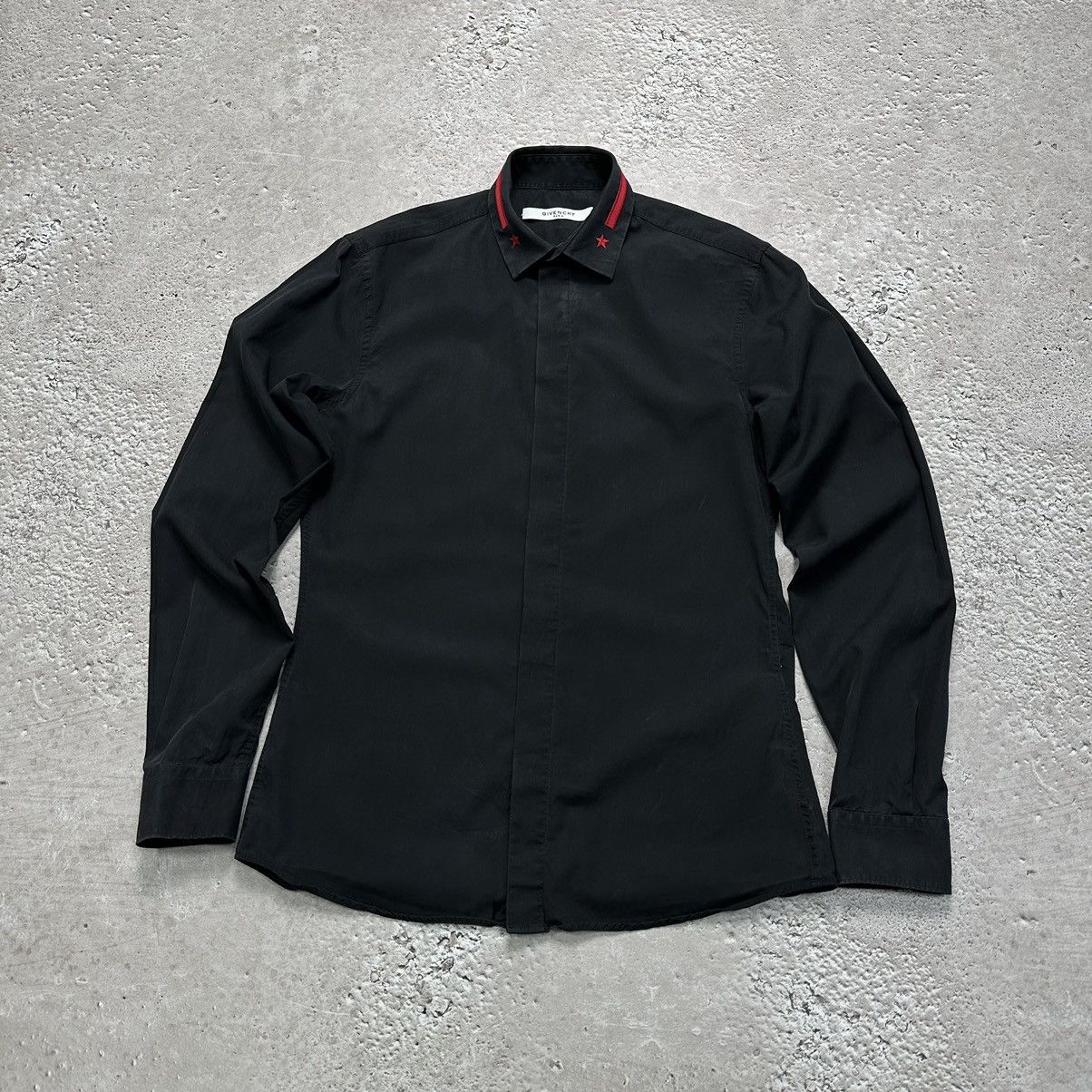 image of Givenchy Embroidered Neck Star Luxury Shirt in Black, Men's (Size Small)