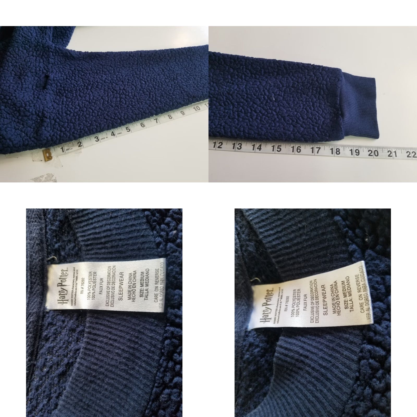 Vintage Harry Potter Pajama Top Sweater Women M Blue Long Sleeve Sleepwear Size M / US 6-8 / IT 42-44 - 8 Thumbnail