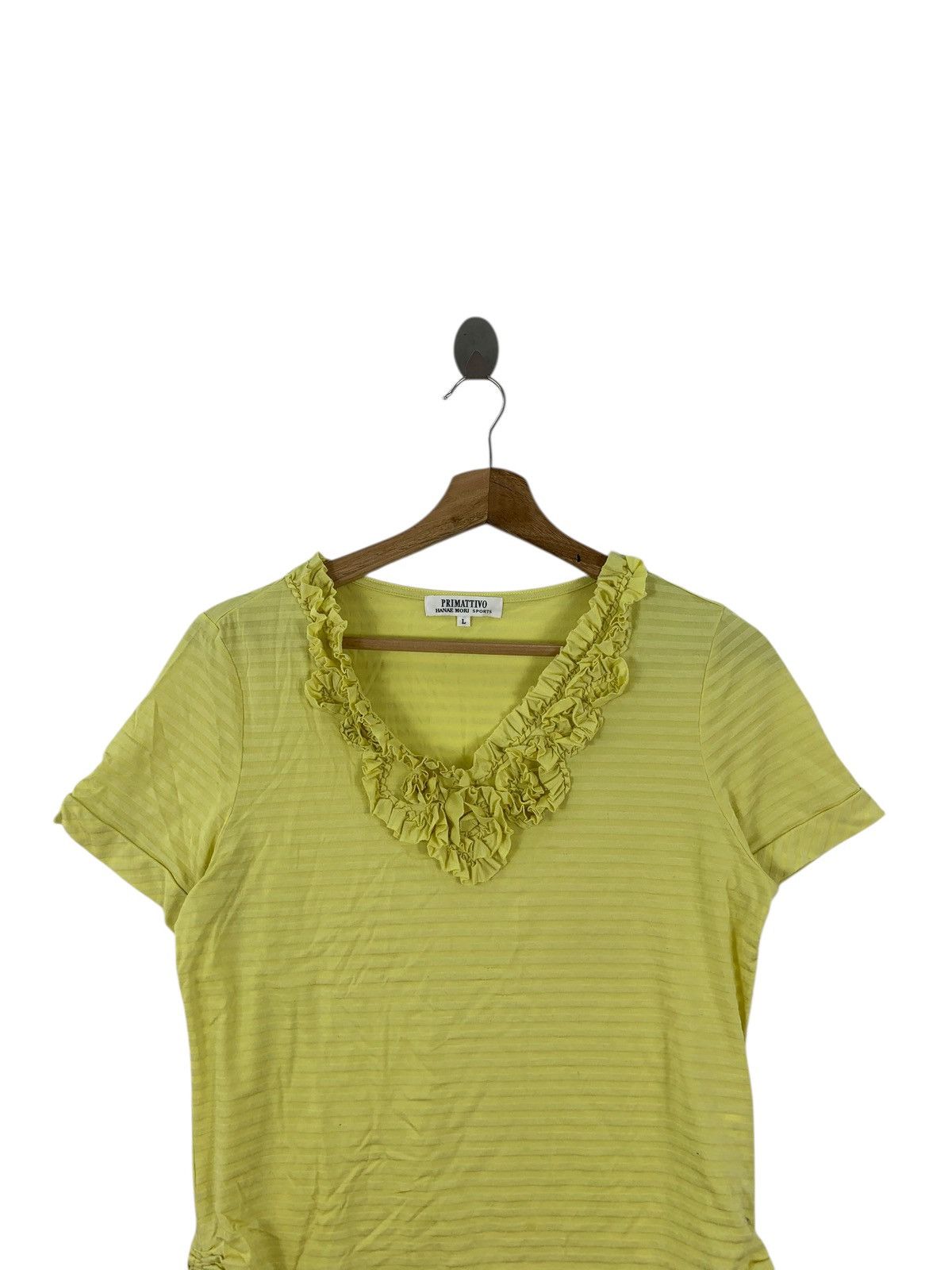 Hanae Mori Vintage HANAE MORI PRIMATTIVO Ruffle Tee Shirt Top Collectio Size L / US 10 / IT 46 - 2 Thumbnail