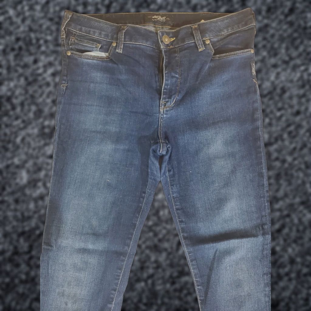 Silver Jeans Co. Silver Jeans Signature Jeans Womens 32 x 29 Skinny Dark Wash Denim Blue Size 24" / US 00 / IT 34 - 1 Thumbnail