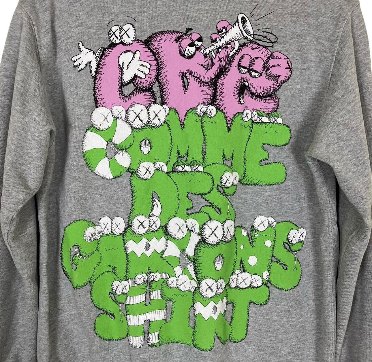 Comme des Garcons × Kaws Comme Des Garcons Shirt x KAWS Grey Zip Up Varsity Sweatshir Size US L / EU 52-54 / 3 - 6 Thumbnail