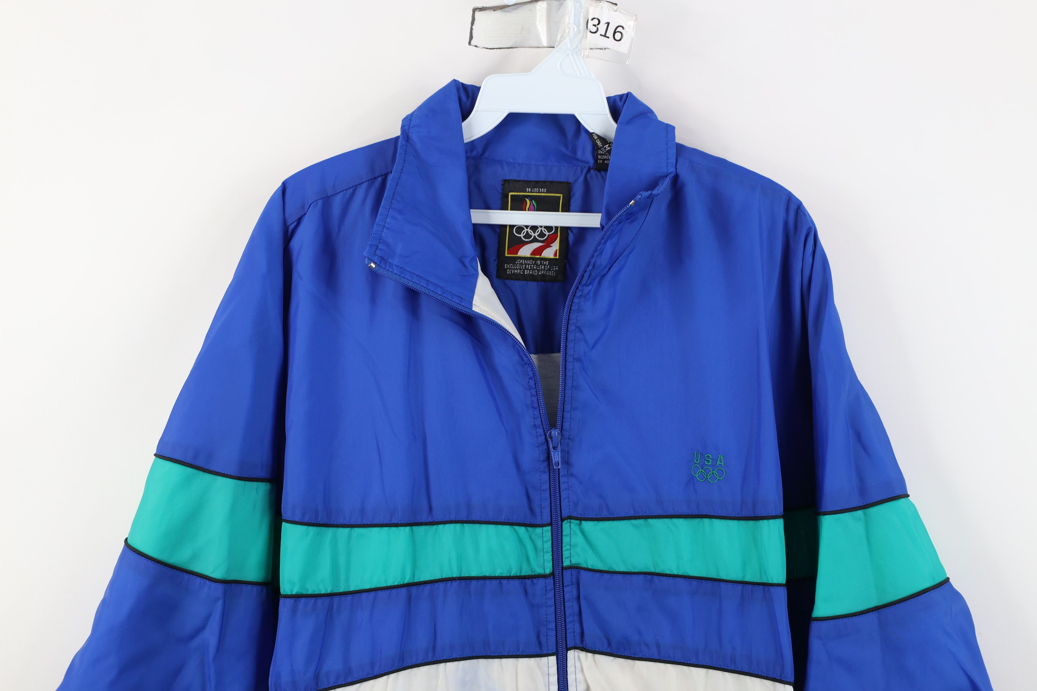 Vintage Vintage 90s USA Olympics Block Windbreaker Jacket Nylon Size US M / EU 48-50 / 2 - 2 Thumbnail