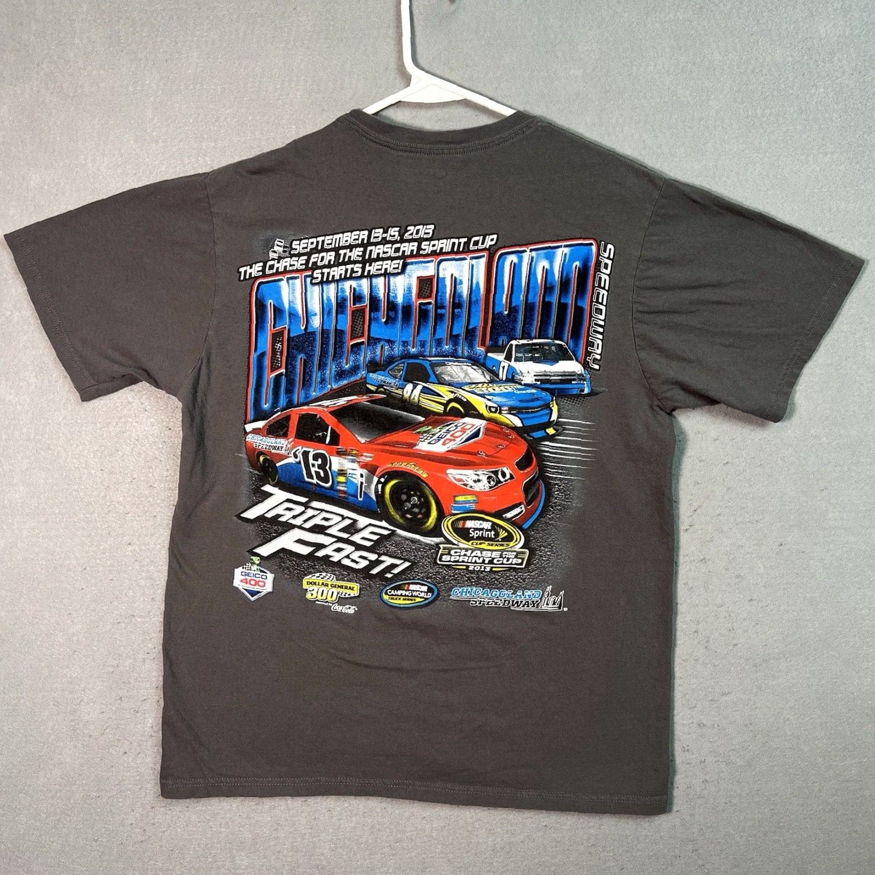 Chase Authentics Nascar Mens Large Extra Large Gray Racing Car T Shirt ...