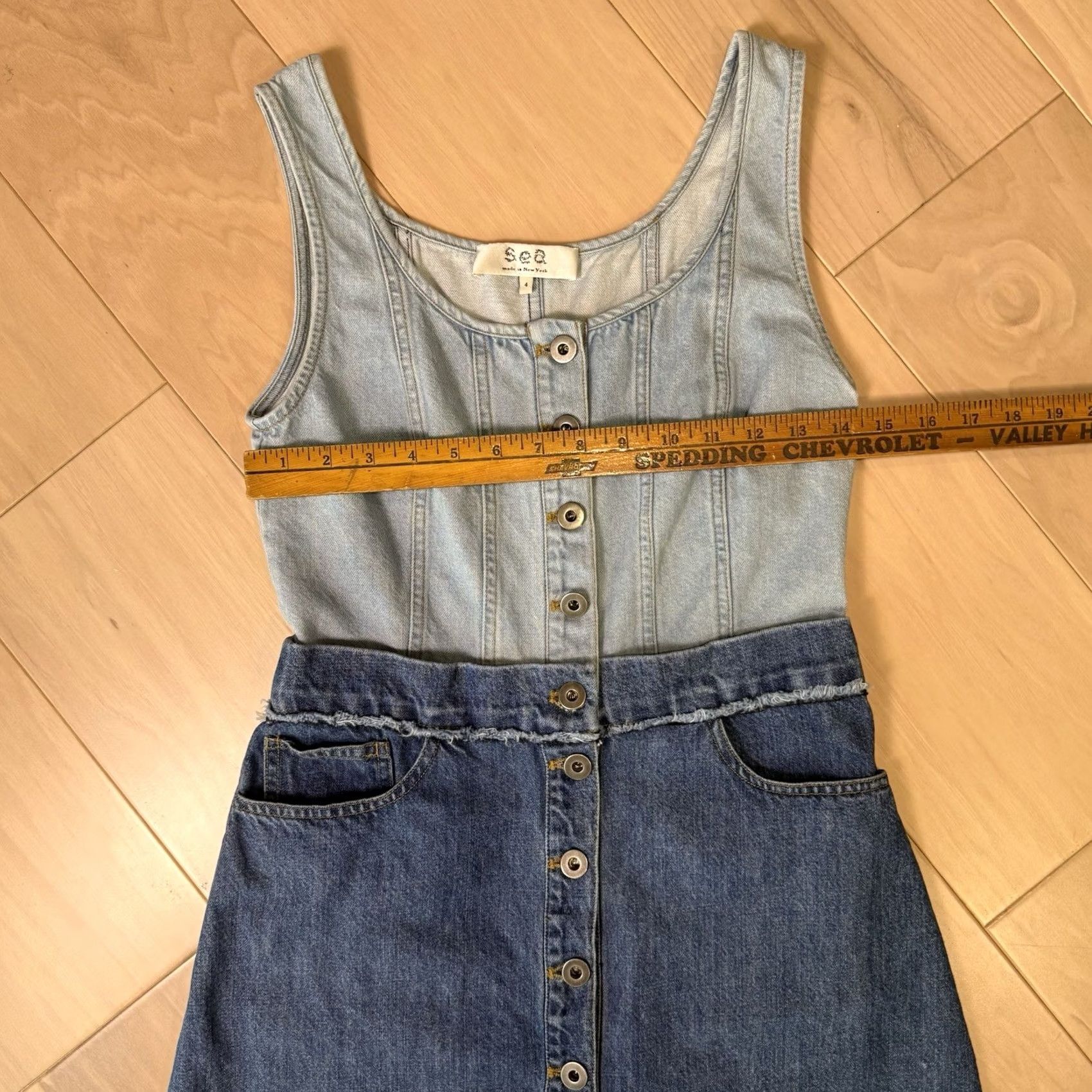 Sea New York Sea New York Blue Denim Maxi Dress Women's 4 Sleeveless Glam Boho Party Summer Size S / US 4 / IT 40 - 4 Thumbnail