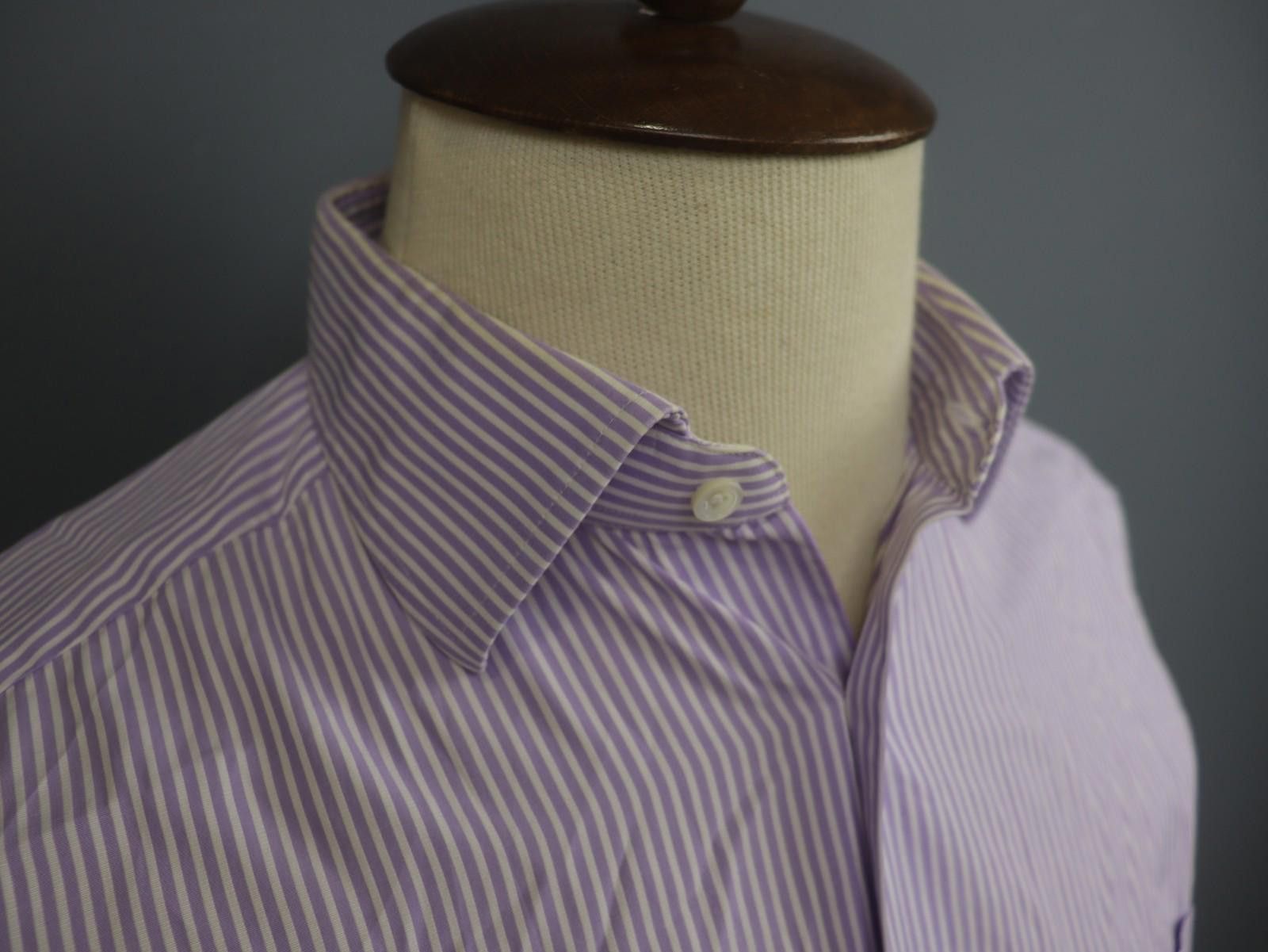 Ermenegildo Zegna Ermenegildo Zegna Pink White Striped Dress Shirt Size 40 Size 38R - 5 Thumbnail
