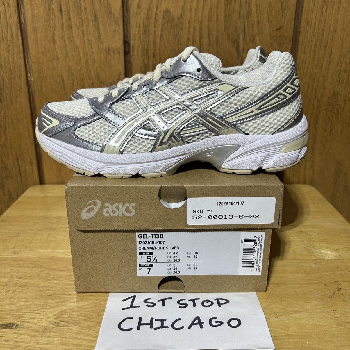 Asics ASICS Gel 1130 Cream Pure Silver 1202A164-107 Womens 7 NEW Size US 7 / IT 37 - 3 Thumbnail