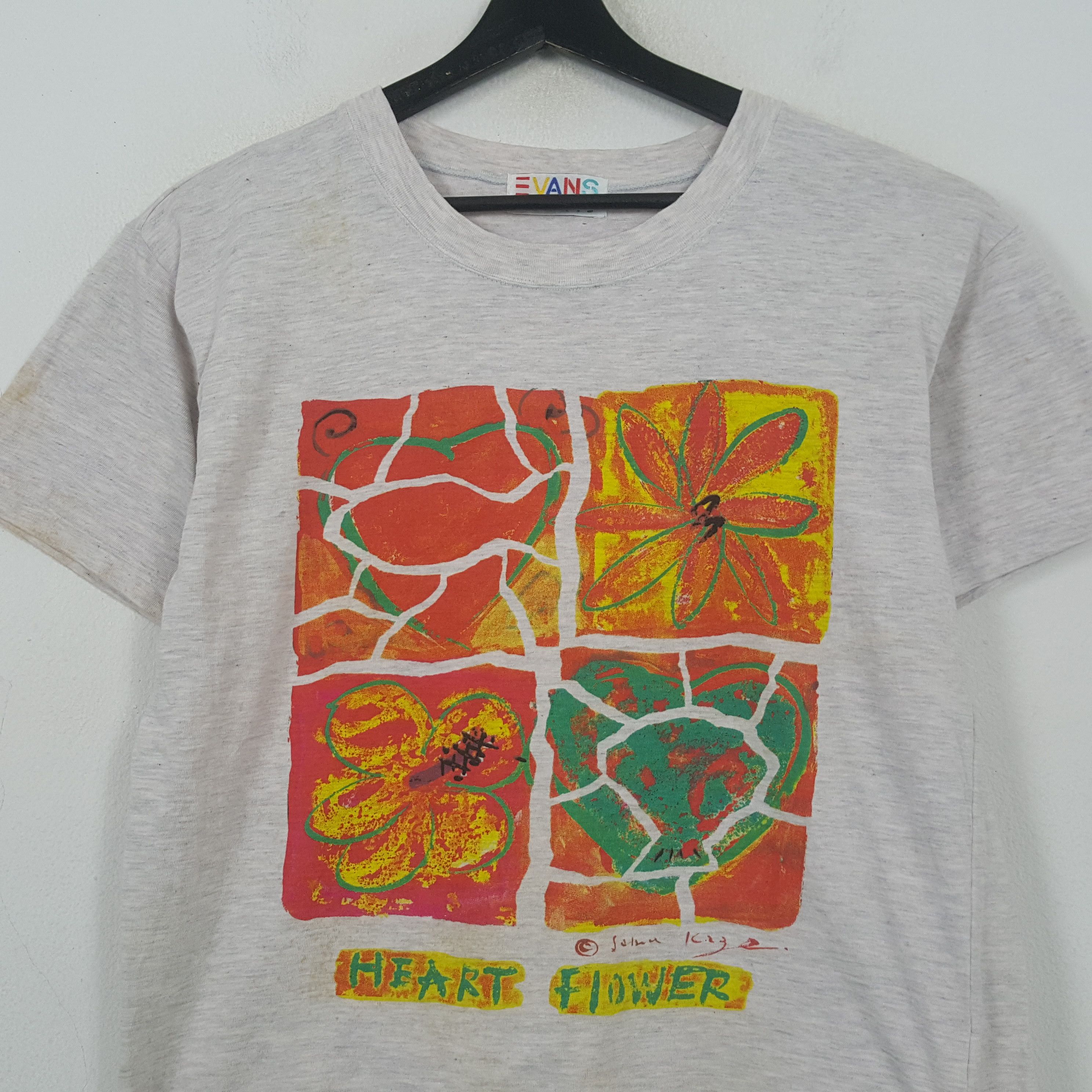 Vintage Heart Flower Tshirt 32 Size US L / EU 52-54 / 3 - 2 Thumbnail