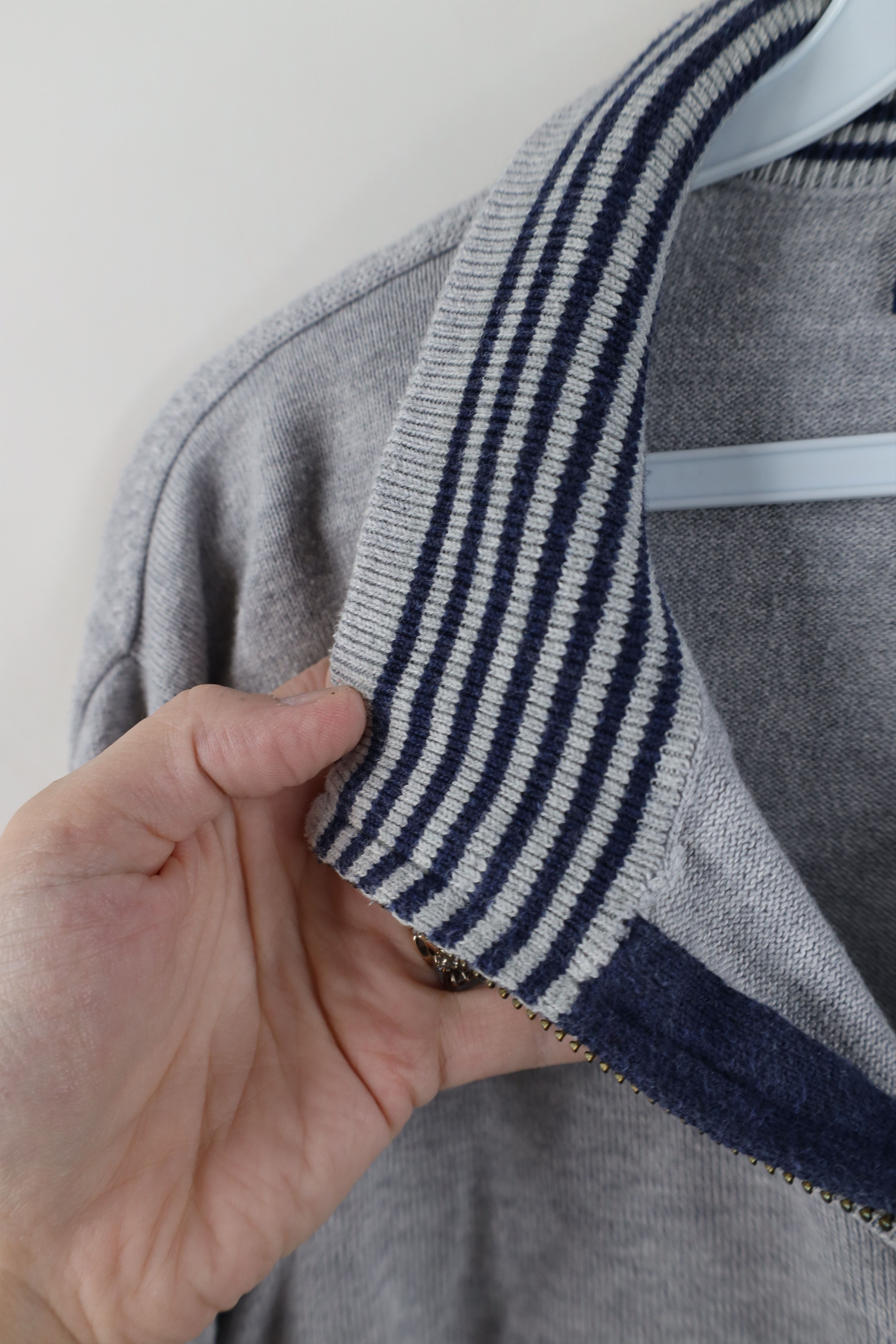 Vineyard Vines Vineyard Vines Logo Cotton Ribbed Knit Half Zip Sweater Gray Size US M / EU 48-50 / 2 - 8 Thumbnail