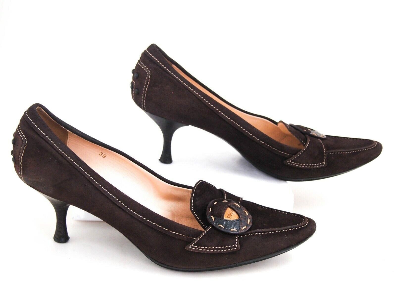 Tod's Tod's Mid Heel Pumps Brown Suede US 9 EU 39 Size US 9 / IT 39 - 2 Thumbnail