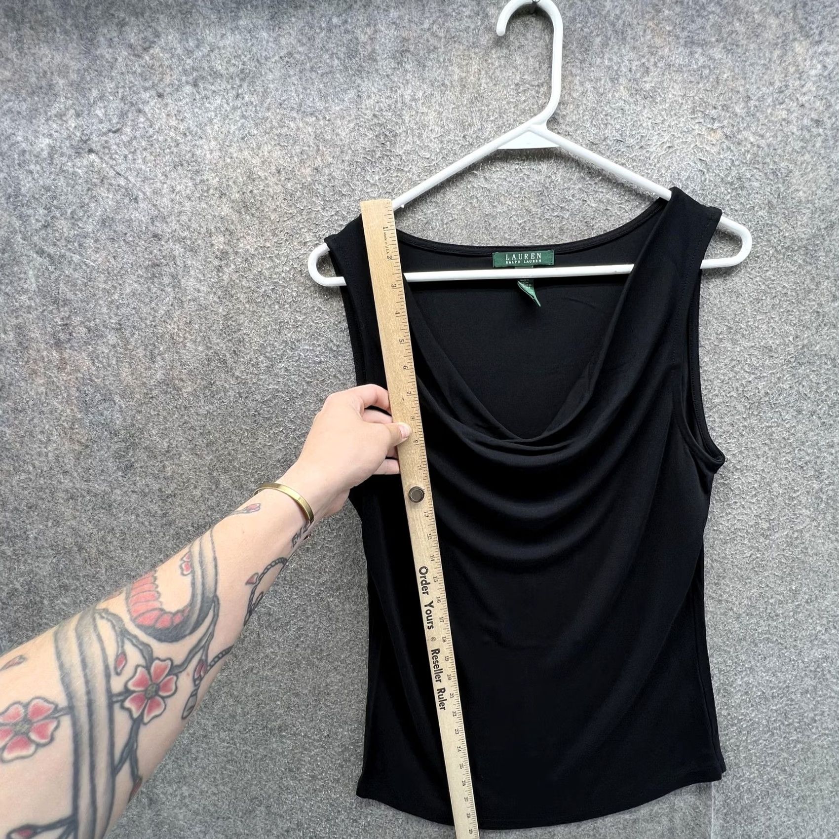 Ralph Lauren Lauren Ralph Lauren Tank Top Womens Medium Black Cowl Neck Sleeveless Jersey Size M / US 6-8 / IT 42-44 - 4 Thumbnail