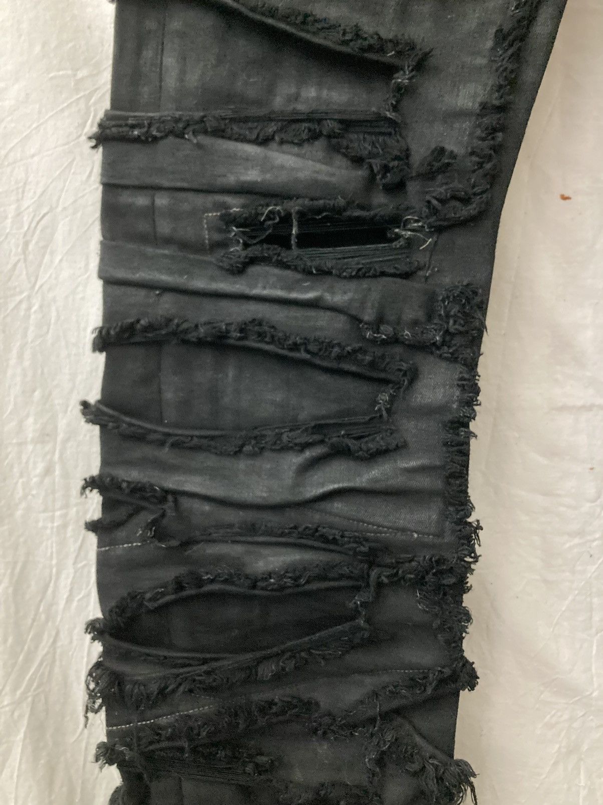 Rick Owens Drkshdw Rick Owens Black Foil Slash Stretch Denim Size US 29 - 17 Thumbnail