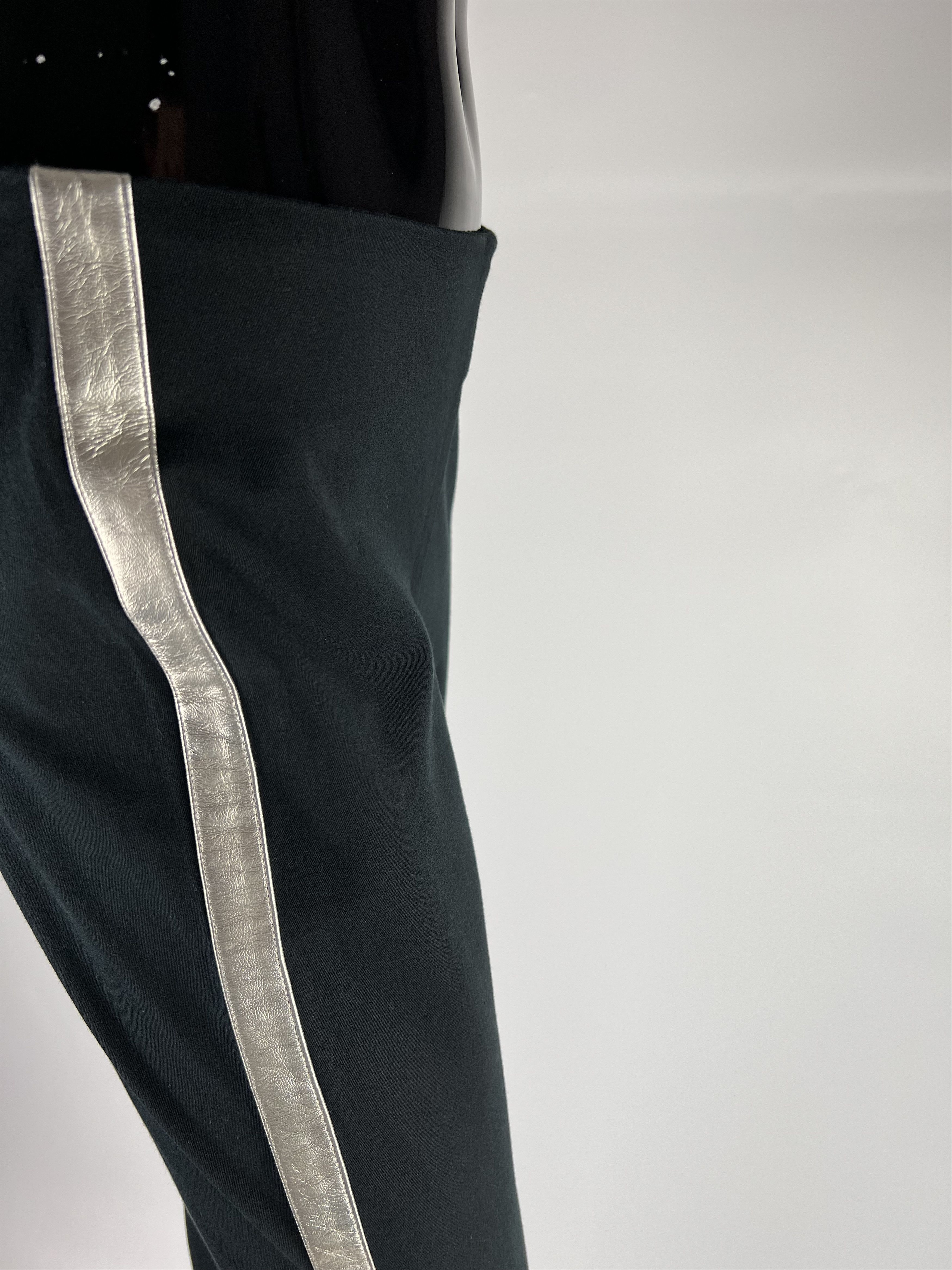 Lauren Ralph Lauren × Ralph Lauren Ralph Lauren Green Label Black Pants With Leather Stripes Size 28" / US 6 / IT 42 - 4 Thumbnail