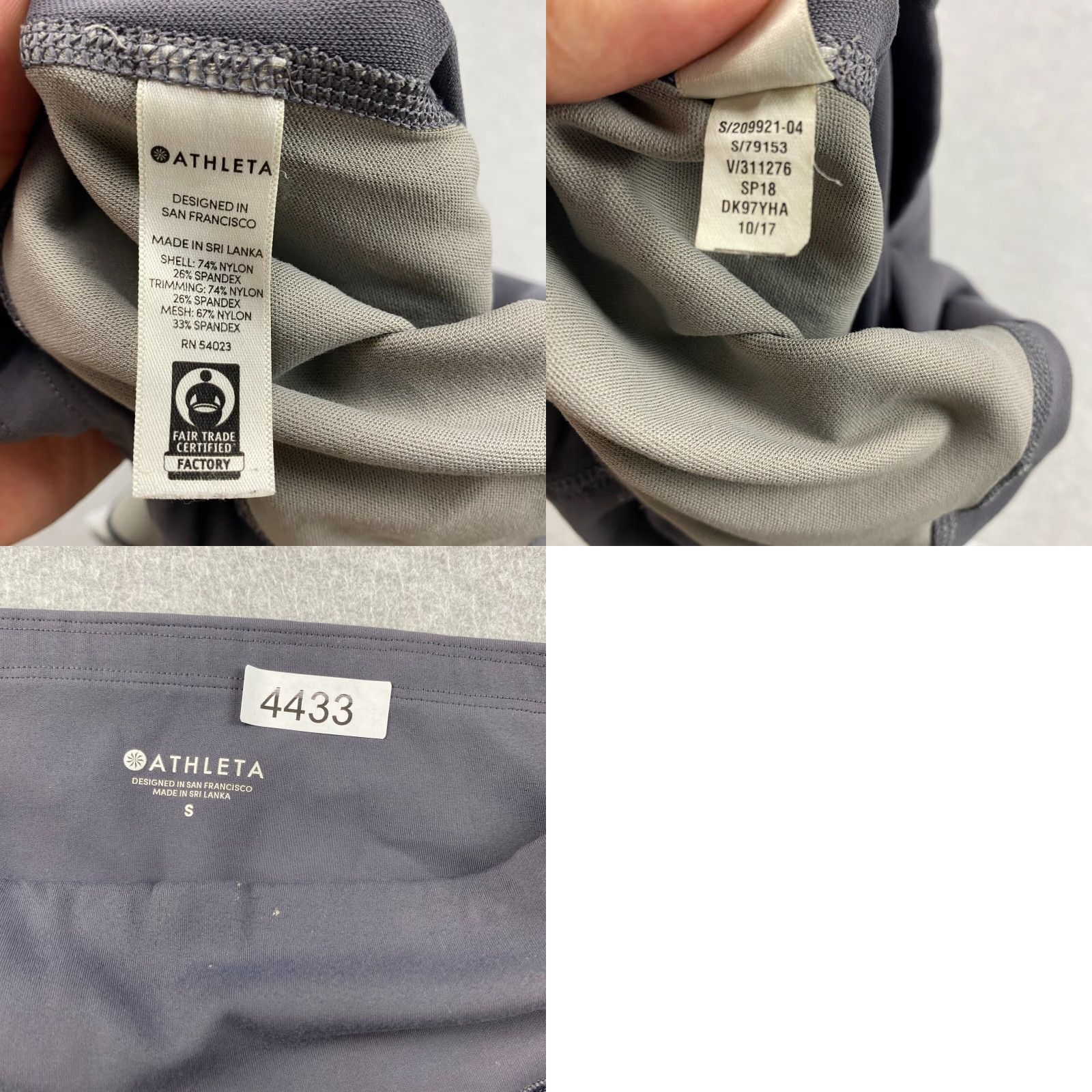 Athleta Athleta Leggings Womens Small Colorblock Multicolor Pockets Zip Pocket Ankle Athleisure Gym & Training Running Yoga Tight XS-NO? Size 28" / US 6 / IT 42 - 10 Thumbnail