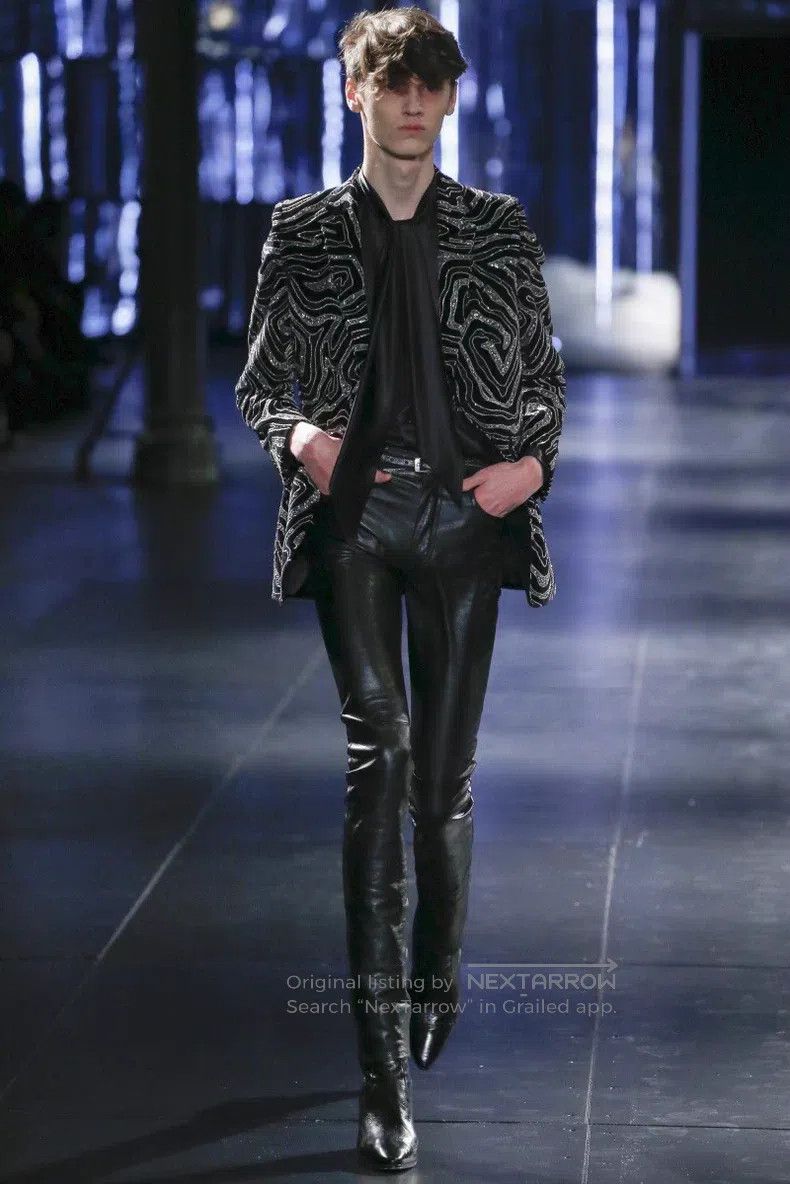Saint Laurent Paris Saint Laurent Paris Black Leather Pants Size 39" - 9 Thumbnail