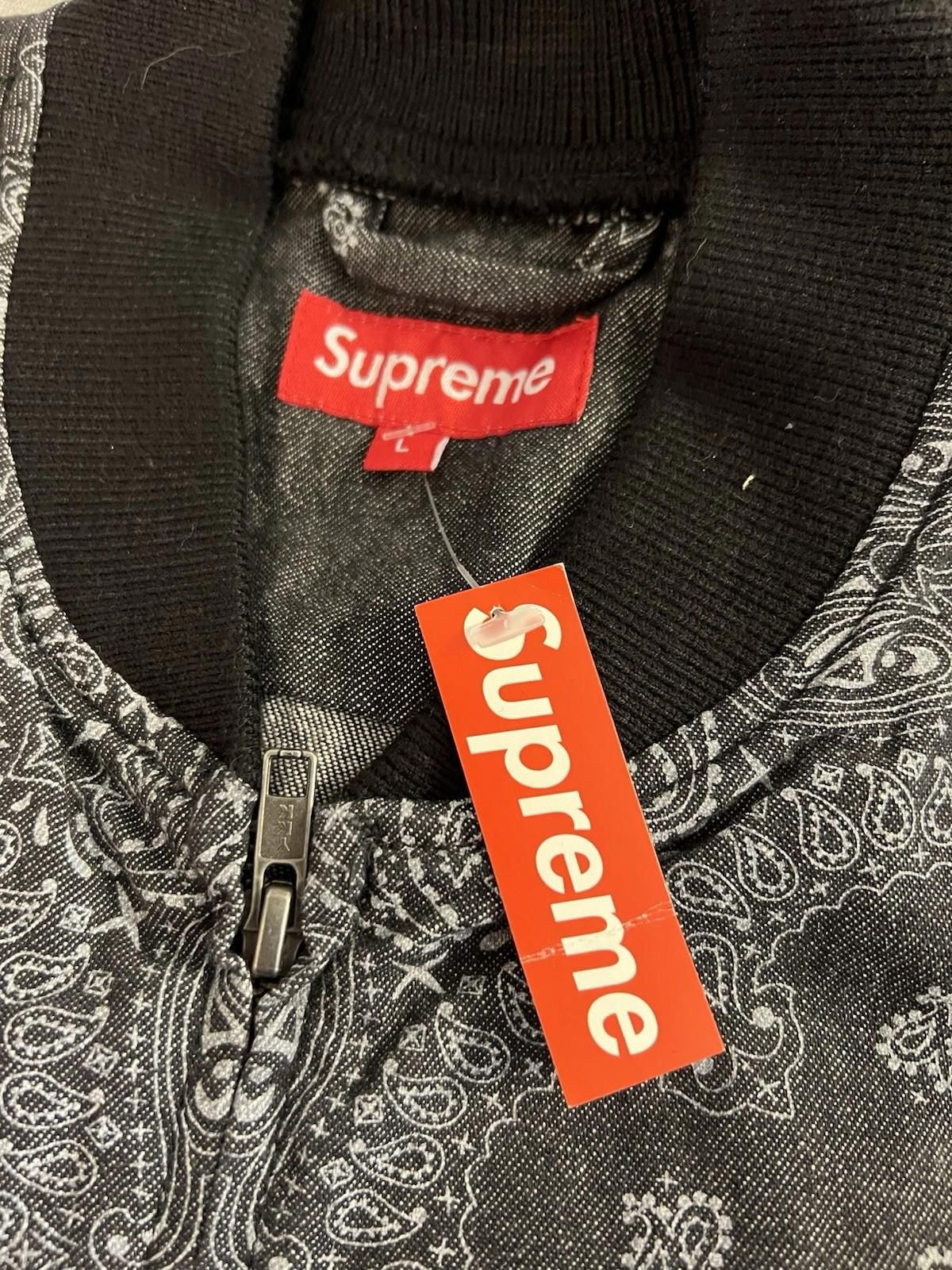Supreme SS13 SUPREME Denim Campus Jacket Bandana Black Size L Size US L / EU 52-54 / 3 - 7 Thumbnail