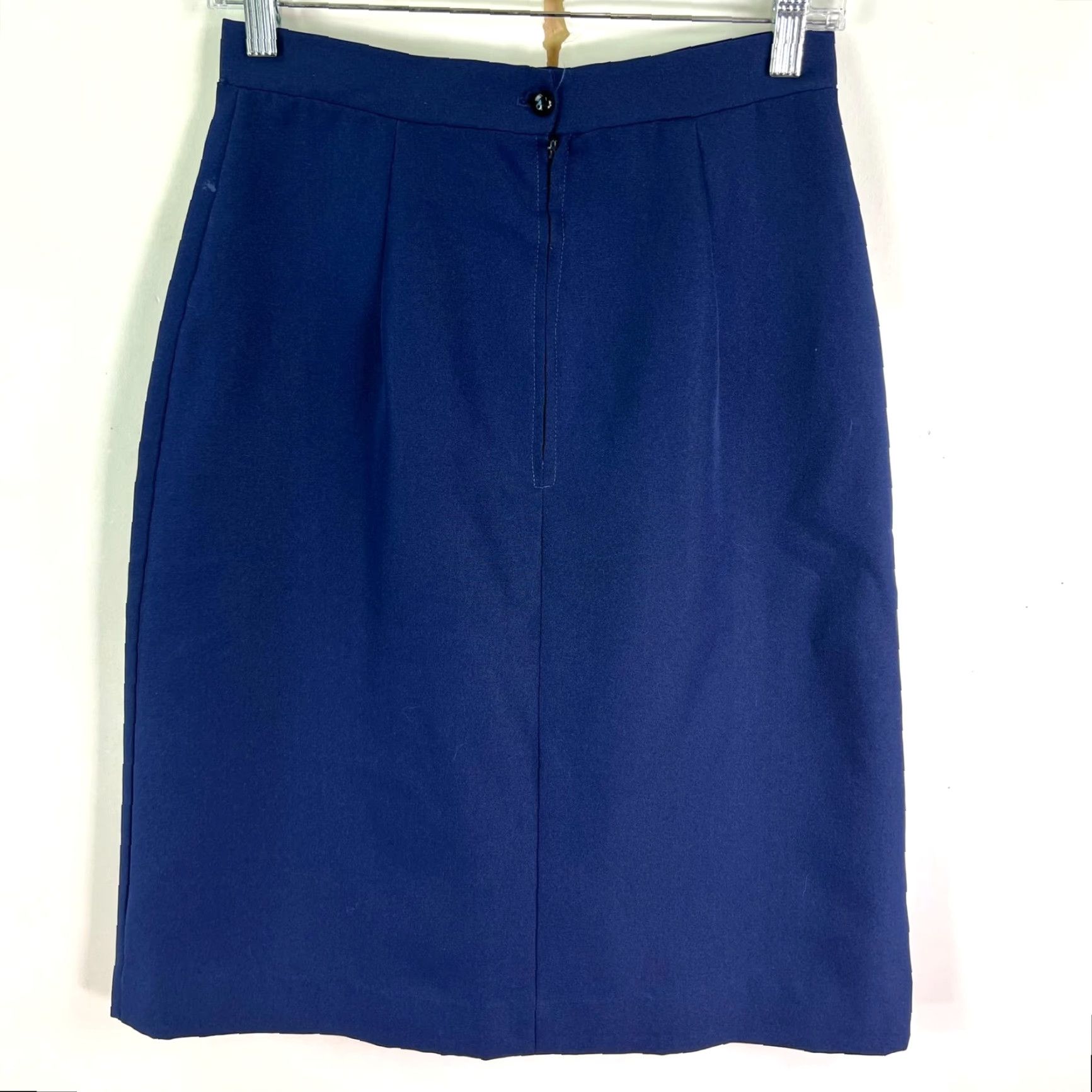 Vintage VINTAGE Front Skirt Womens Size 11 Blue Made in USA Polyester A Line Pleated Size 32" / US 10 / IT 46 - 3 Thumbnail