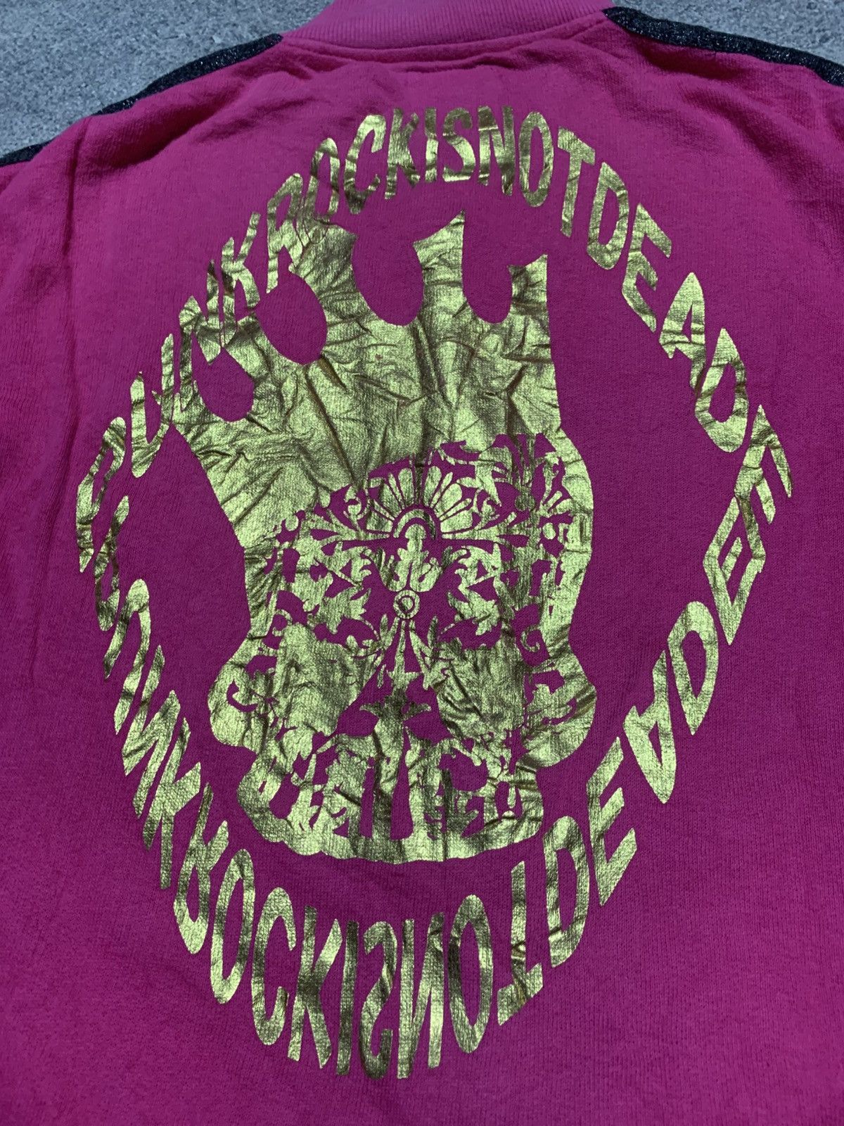 20471120 🐍 PPFM “Punk Rock Is Not Dead” Poems Skull Tracktop Size M / US 6-8 / IT 42-44 - 5 Thumbnail
