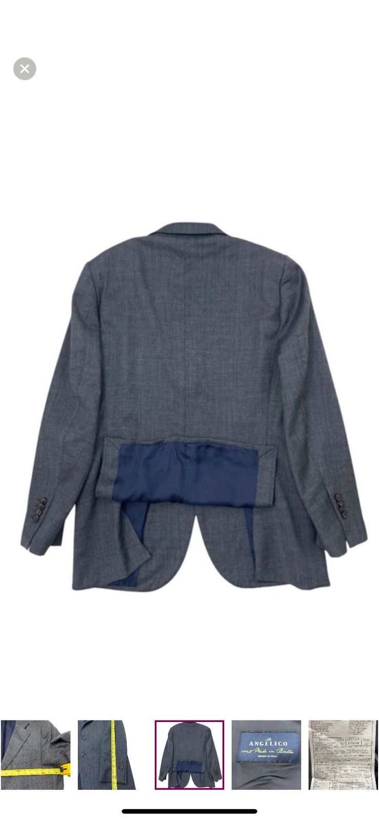 Suitsupply Suitsupply Lazio Blazer 52 Slim Fit Gray Pure Wool Angelico Size 52S - 8 Thumbnail