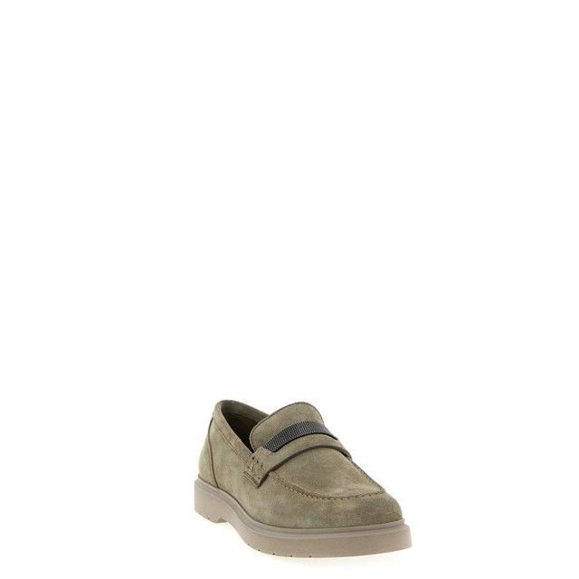 BRUNELLO CUCINELLI Beige Suede Loafers New & Authentic (Wome