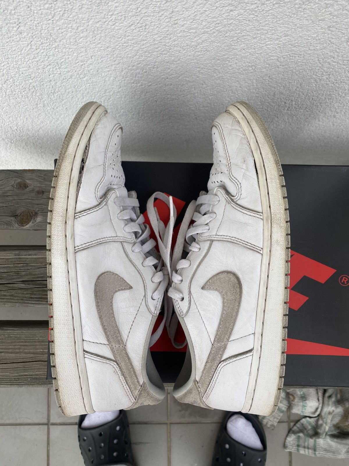 Jordan Brand × Nike nike Air Jordan 1 Low OG Neutral Grey 85 sneakers Size US 10.5 / EU 43-44 - 8 Thumbnail