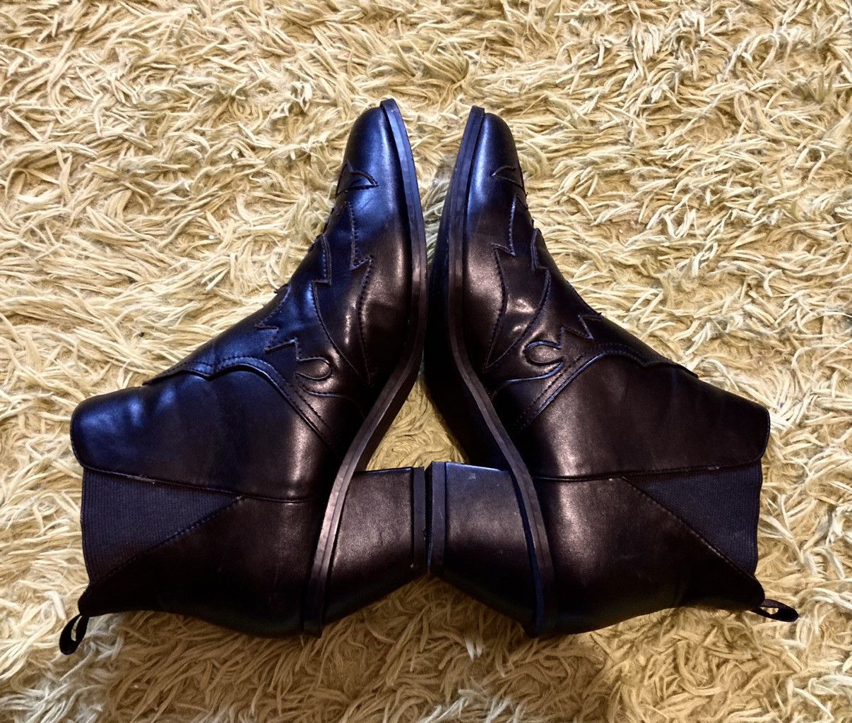 Vintage Black Gothic Western Boots Size US 7 / IT 37 - 3 Thumbnail