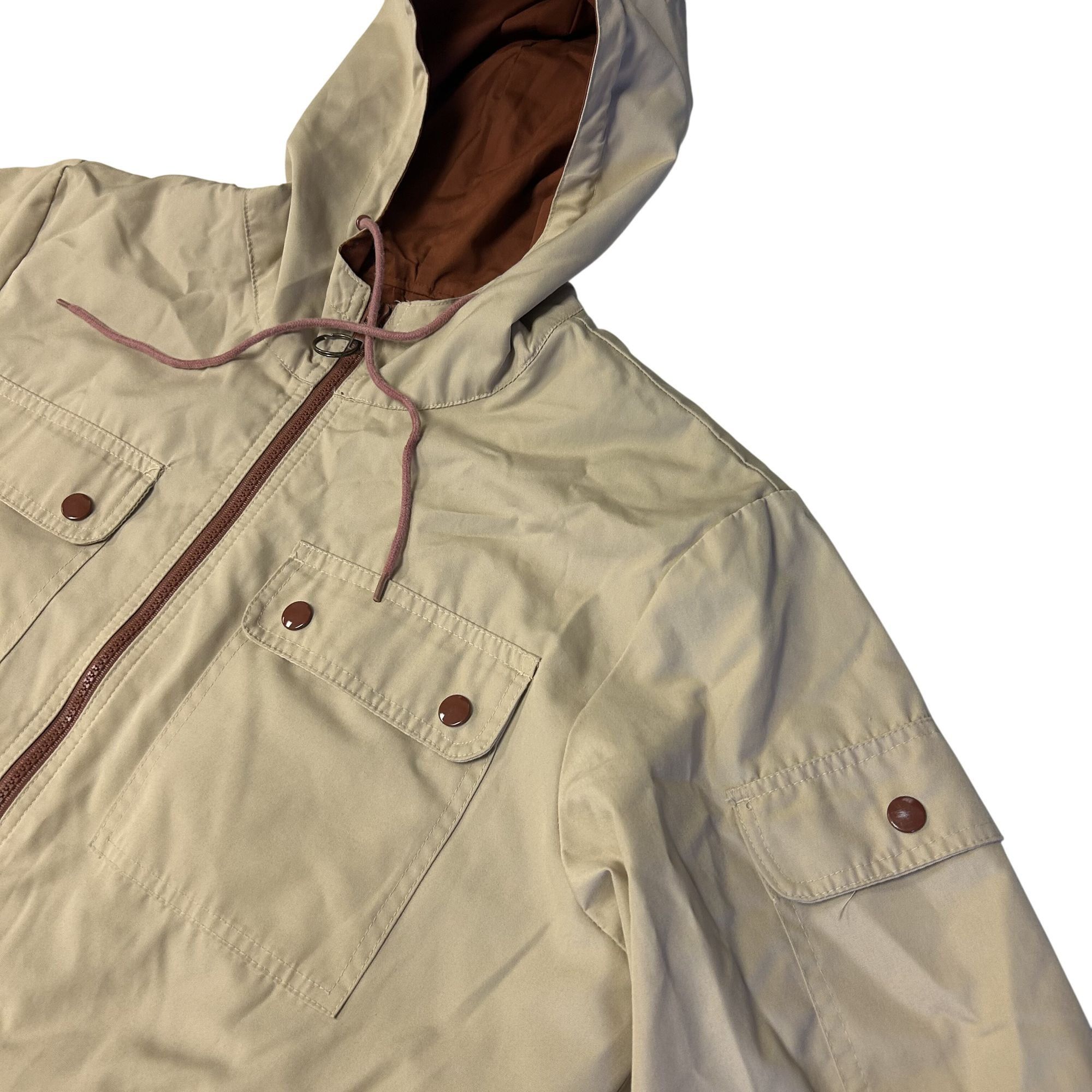 Other 80's Porsha Winer Men Beige QUILTED Lined Coat HOODED Jacket Size US L / EU 52-54 / 3 - 3 Thumbnail